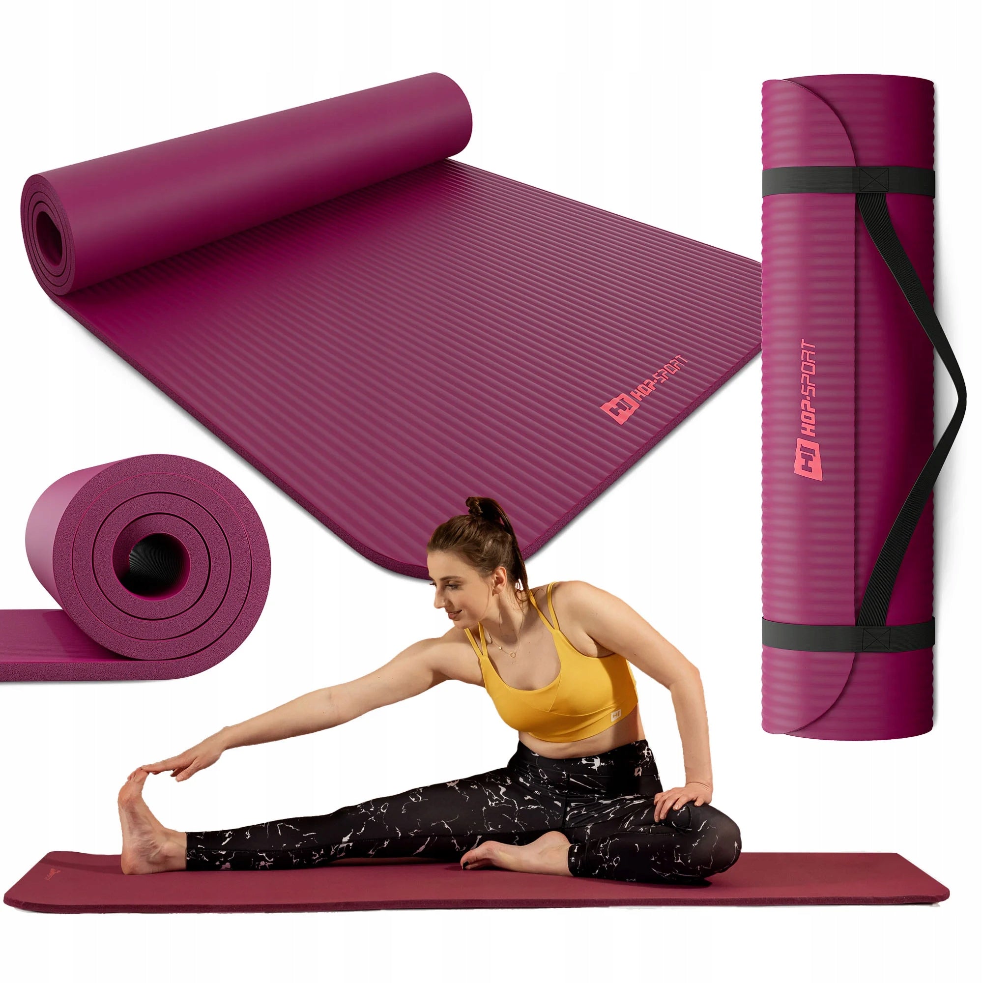 Thick non-slip fitness mat NBR 1,5cm 190x60cm exercise mat