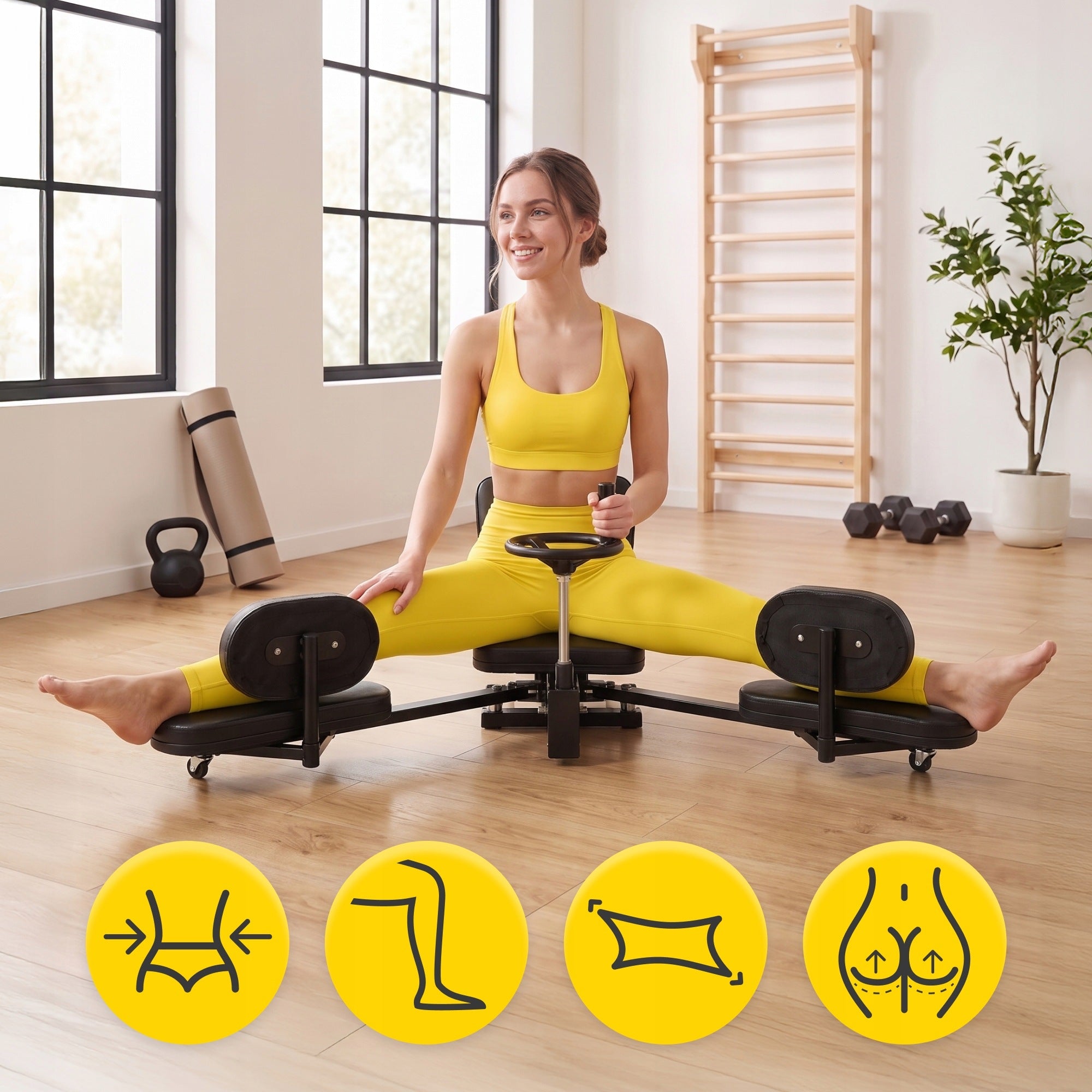 Thigh Leg Muscle Stretching Device Professional For Adjustable Twine Manufacturer code Maszyna do rozciągania mięśni nóg i ud PRO