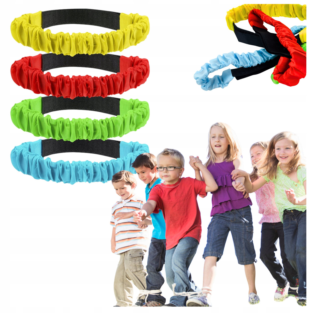 Three-legged pair running HEADBAND – a challenge for teams arcade game