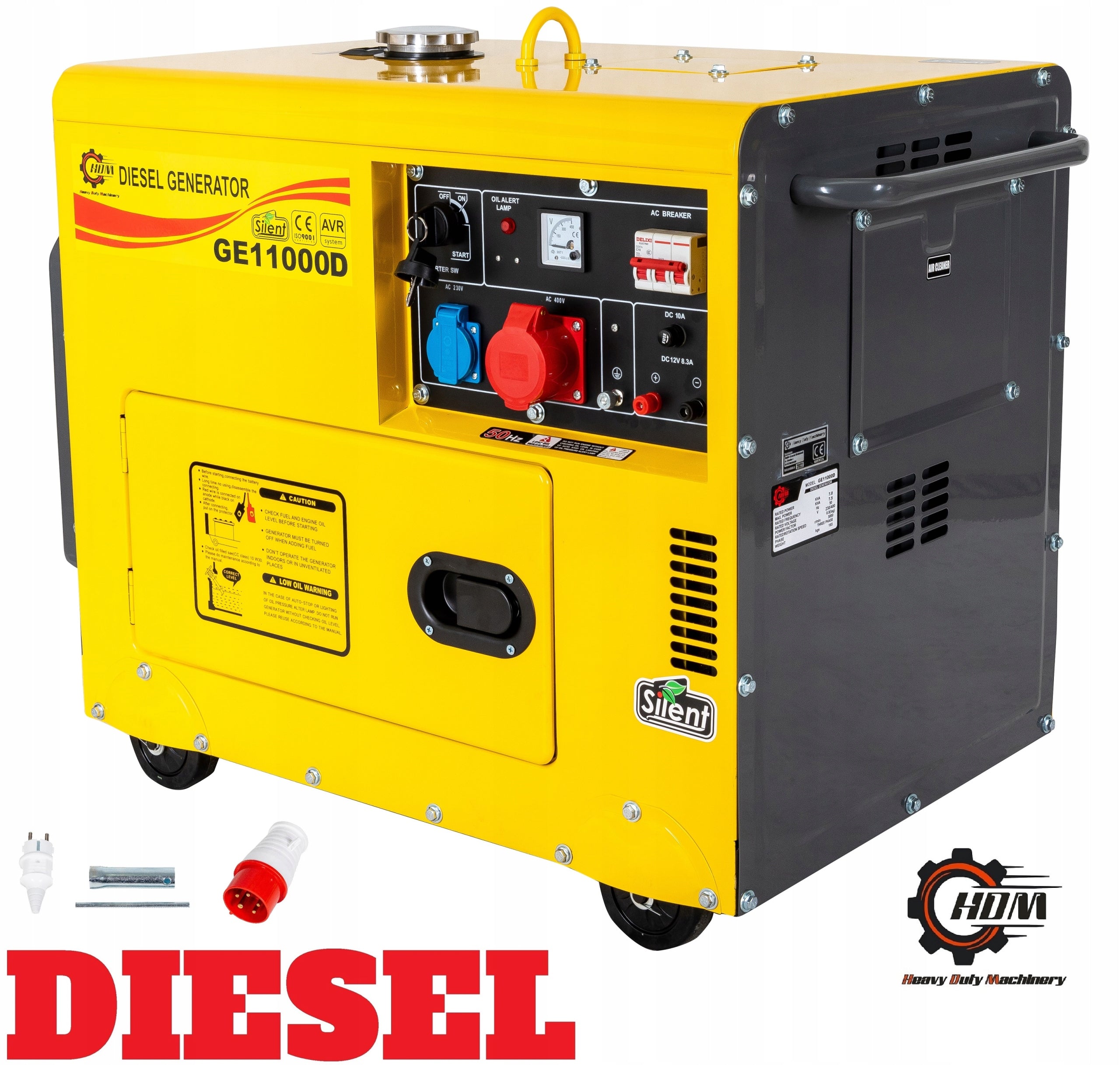 Three-phase portable generator set HDM 7500 W diesel
