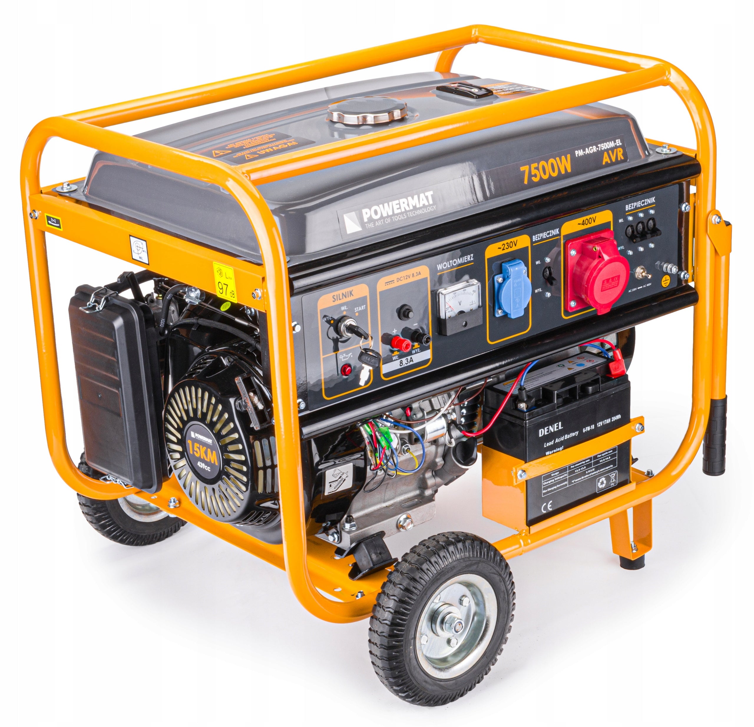 Three-phase portable generator set Powermat 7500 W petrol Brand Powermat