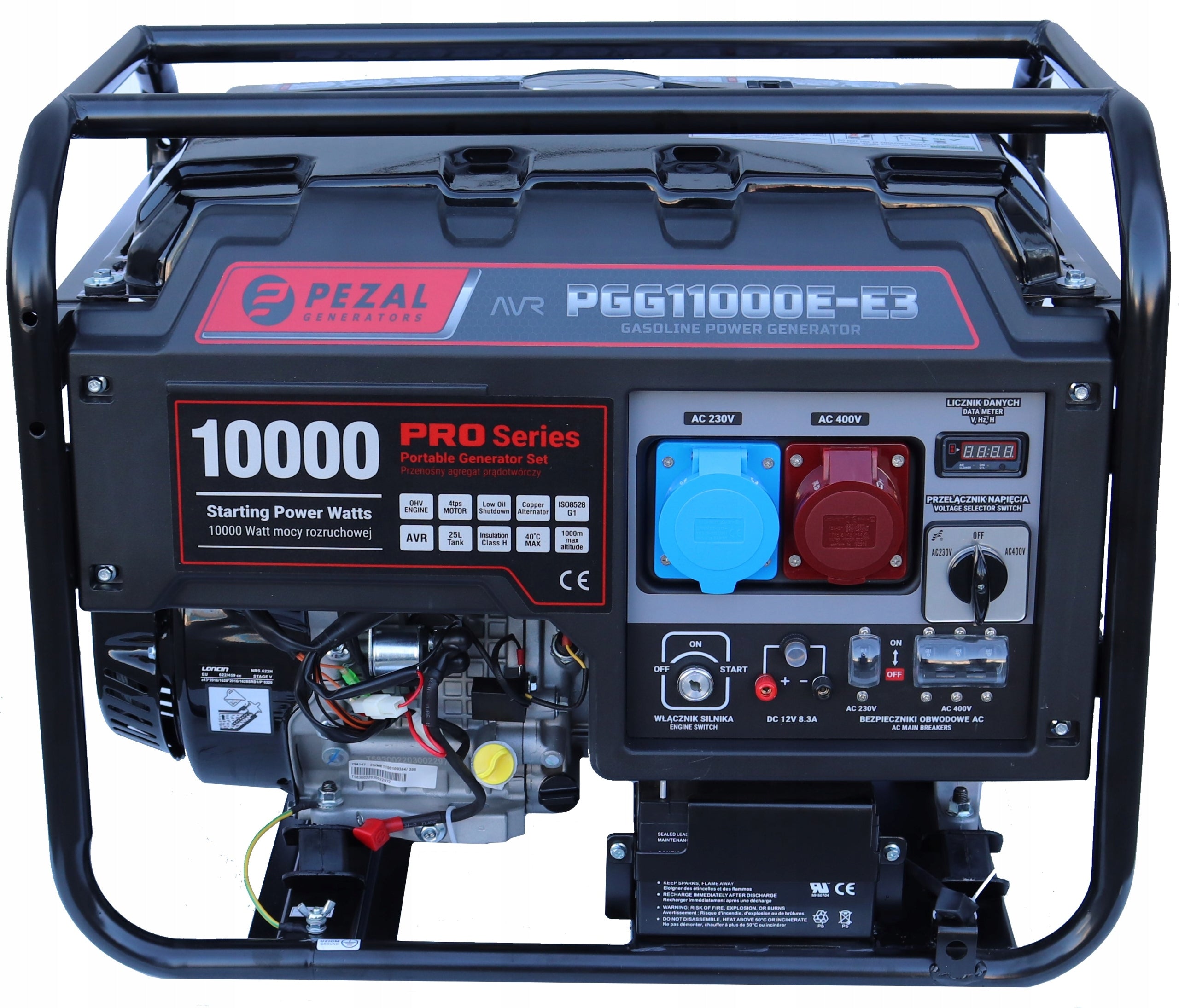 Three-phase variable generator set PEZAL PGG11000E-E3 8,5kW