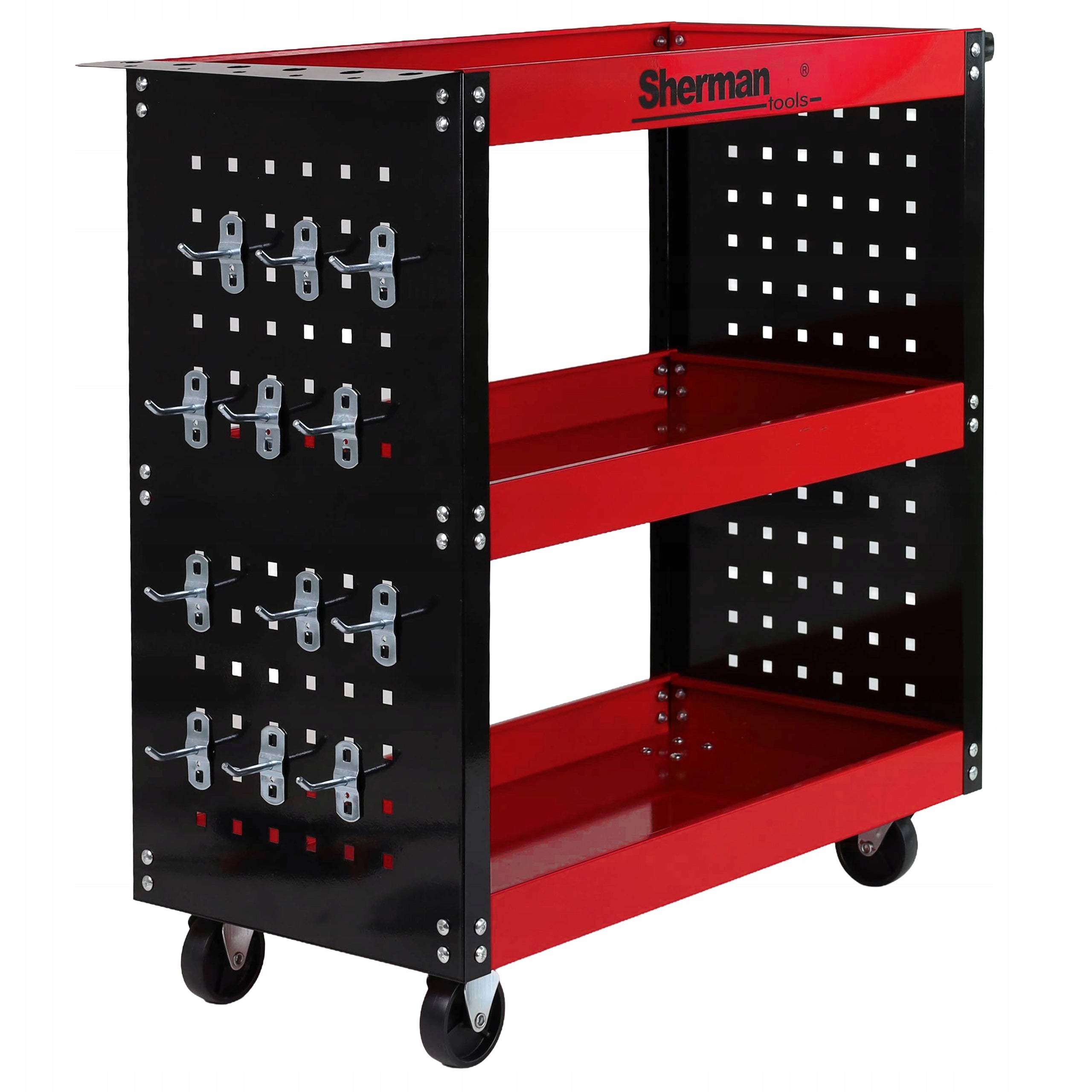 Three-shelf trolley HIGH QUALITY workshop tool on wheels wall