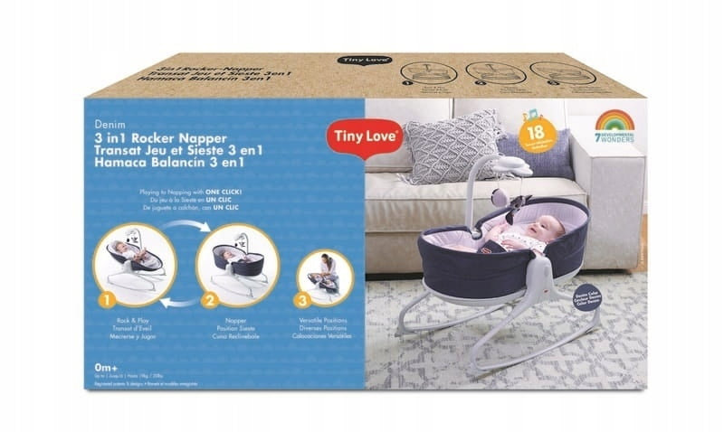 Tiny Love Multifunctional rocker lounger with 3in1 chair function - Denim Length 70 cm