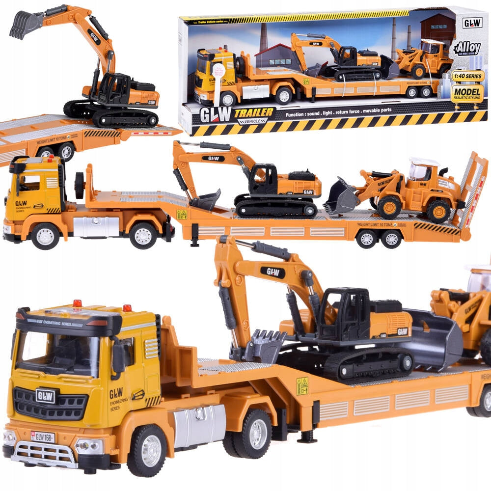 Tir Tow Truck Excavator and Bulldozer Set with Sound Small Builder ZA5008