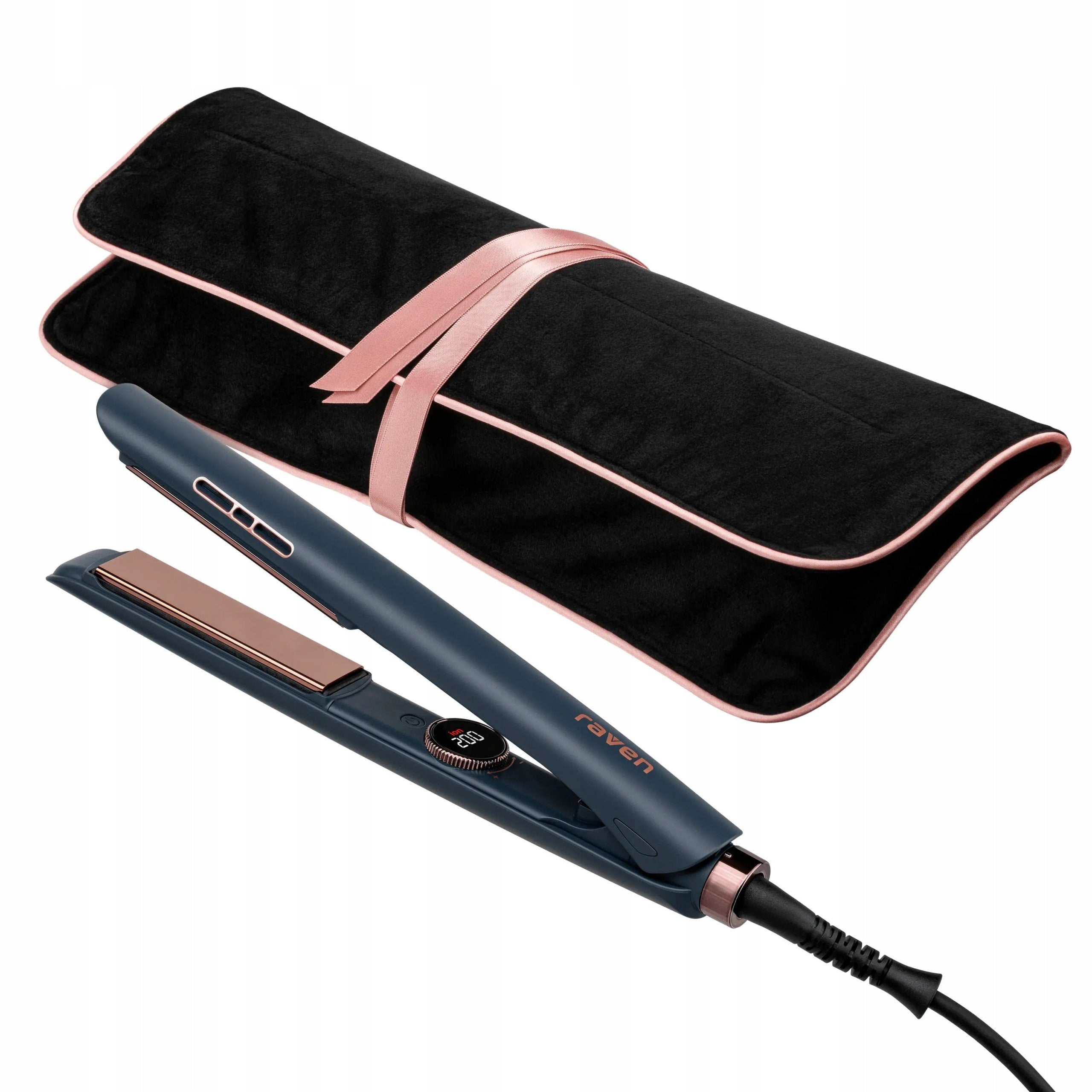 Titanium Straightener RAVEN EPWX1 43W Ionization Display 230°C Navy Blue
