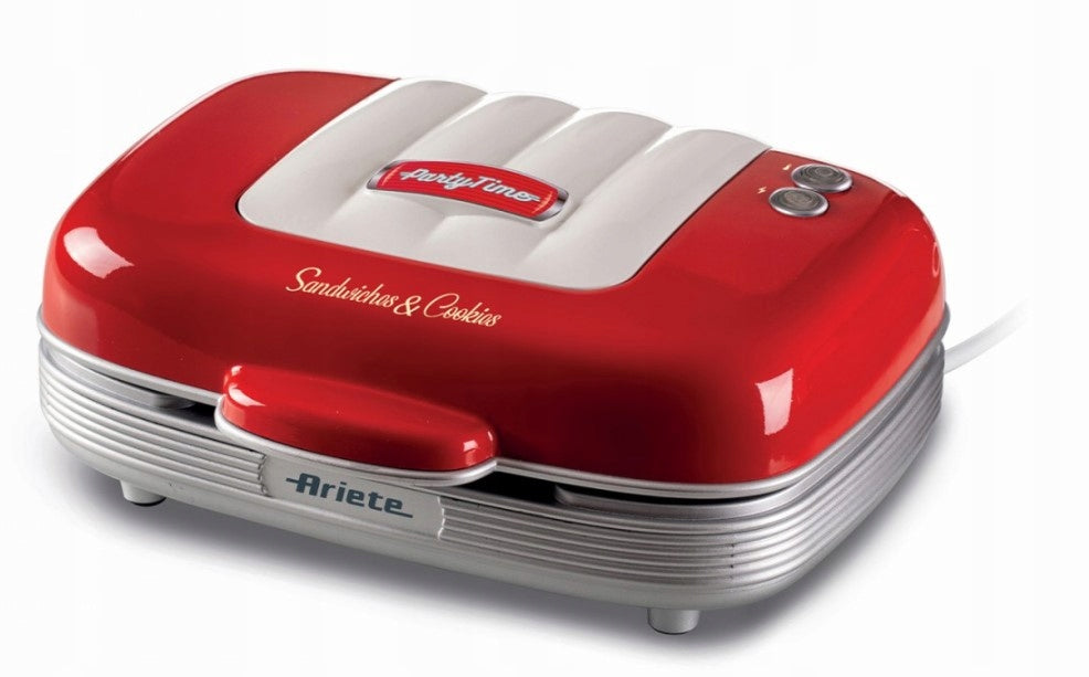 Toaster 3in1 Ariete 1972/00 Red sandwiches cookies