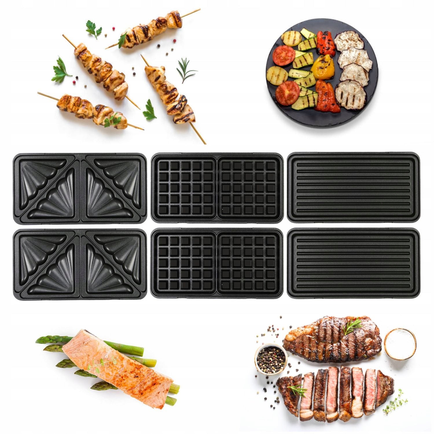 Toaster 3in1 grill toaster waffle iron 3 interchangeable plates lock Łucznik 1000W EAN (GTIN) 5902022183875