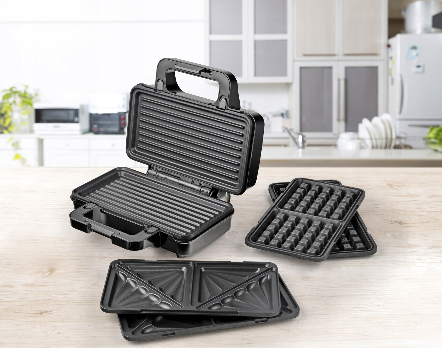 Toaster 900W 3in1 waffle maker grill toaster for sandwiches interchangeable 67530 Lund Brand Lund