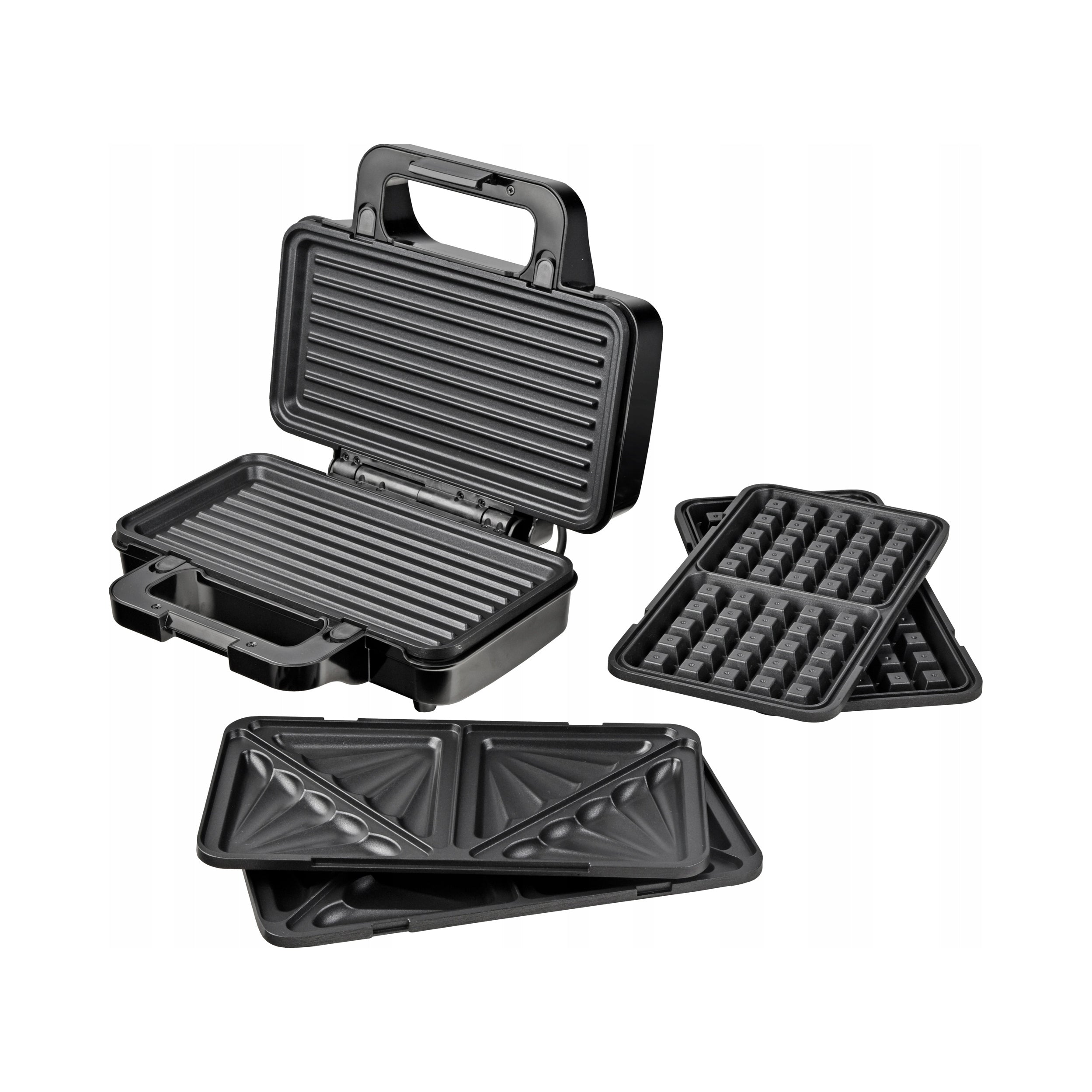 Toaster 900W 3in1 waffle maker grill toaster for sandwiches interchangeable 67530 Lund Power rating 900 W