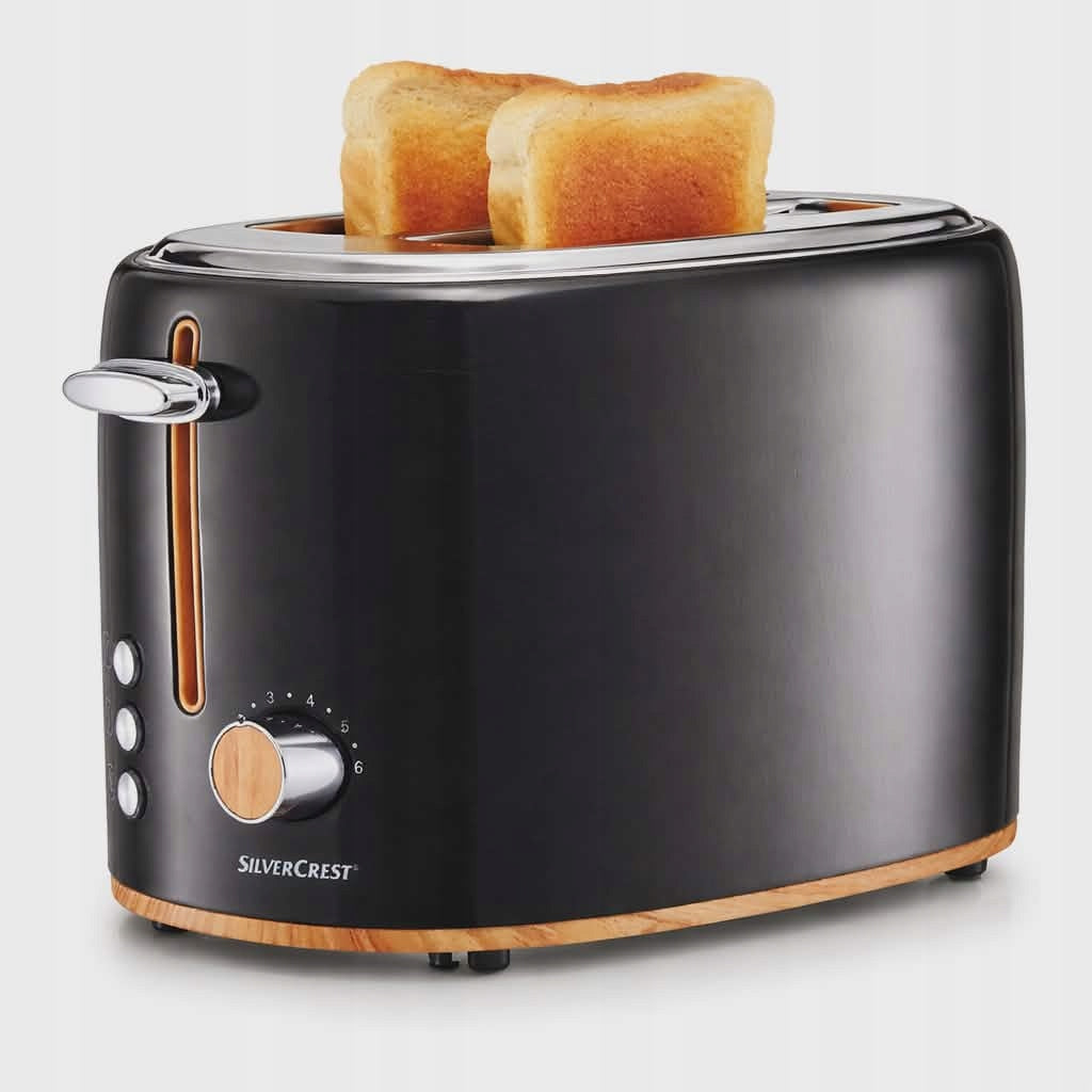 Toaster 980W SilverCrest STH 900 A1 Black with Wood Elements