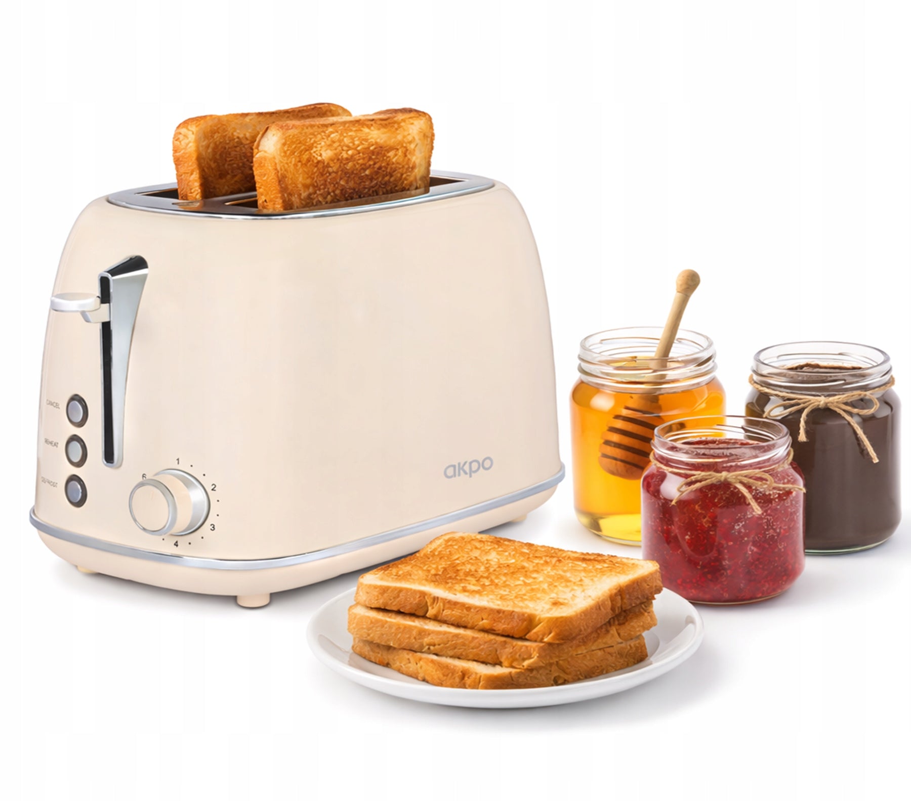 Toaster AKPO AHT510BZ Creamy Beige Retro Style