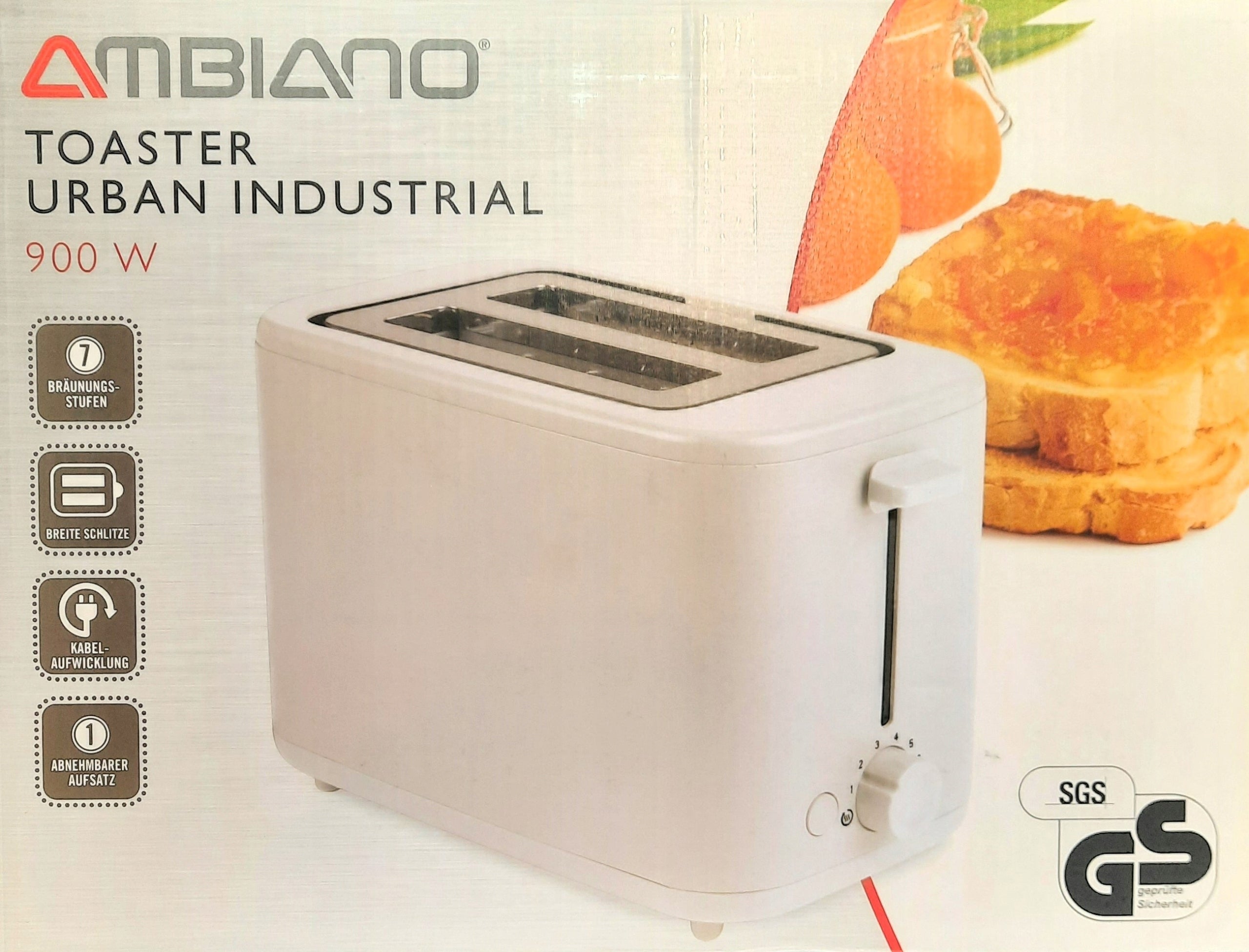 Toaster AMBIANO 22925AO-W white 900 W Brand Ambiano