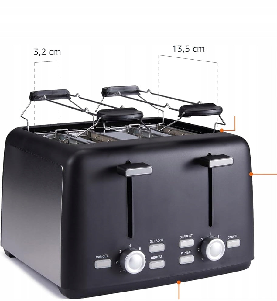 Toaster Amazon TA5406A-GS black 1500 W Packaging status original