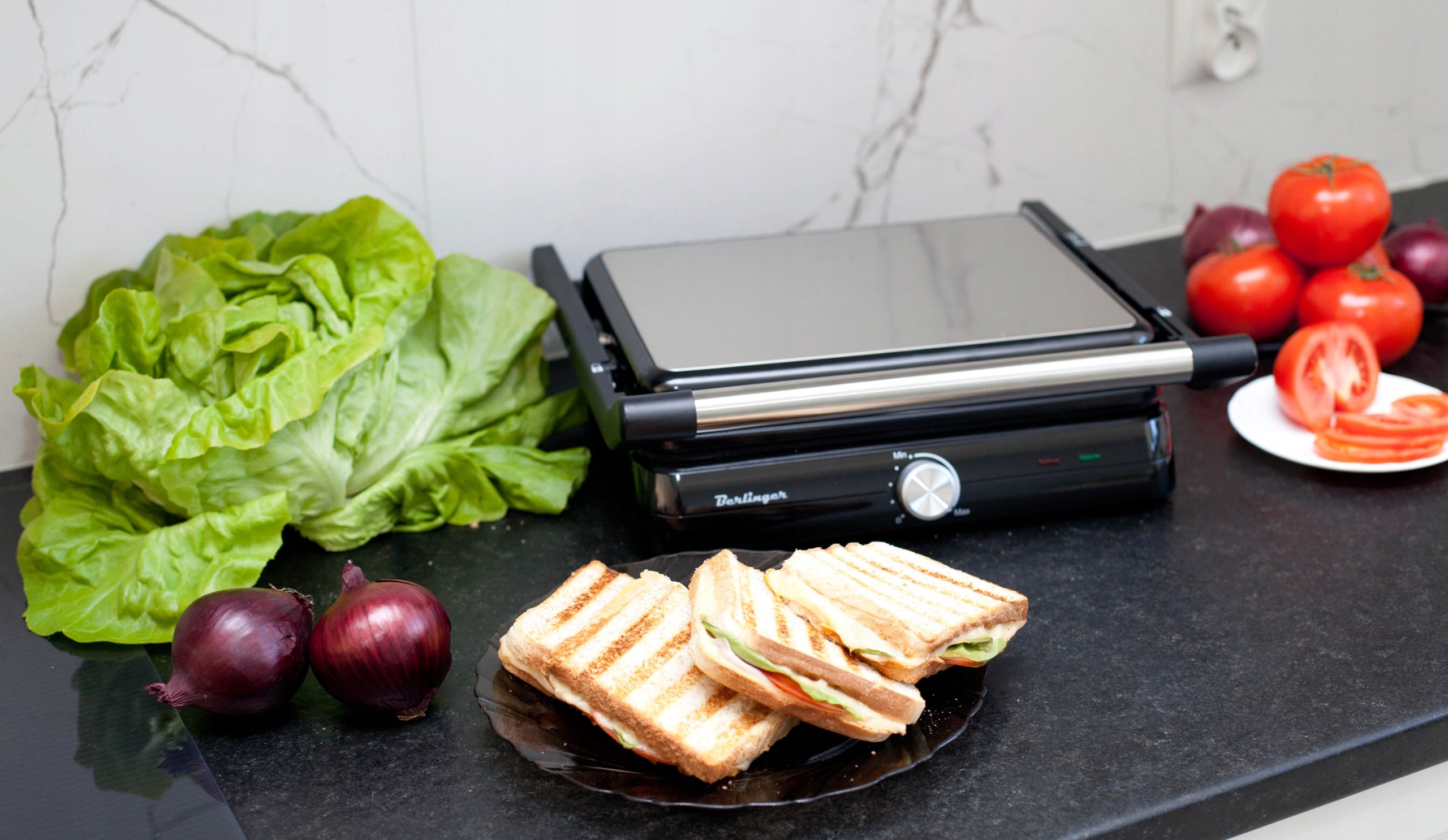 Toaster BERLINGER electric grill| panini toaster | folding 180° 2400W Model GRILL MAX-2400-W