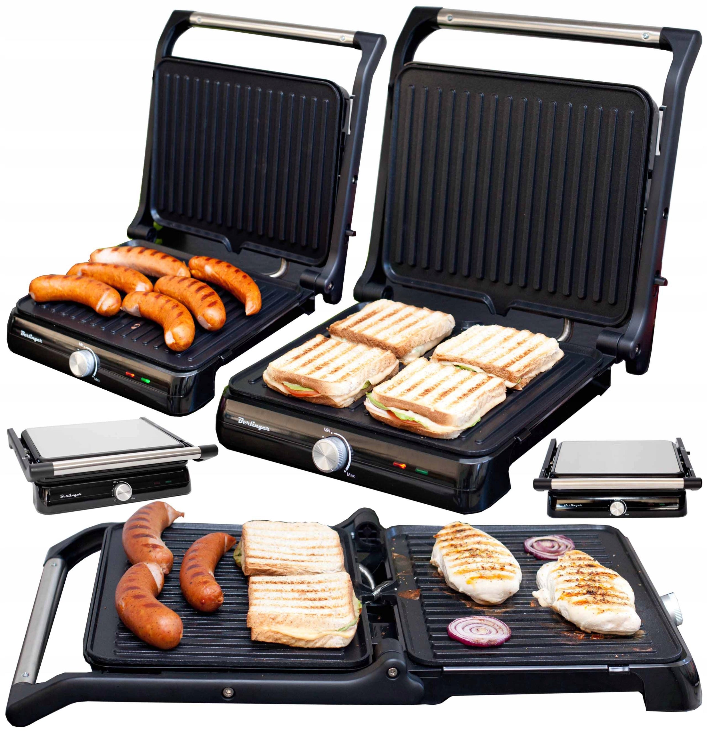 Toaster BERLINGER electric grill| panini toaster | folding 180° 2400W