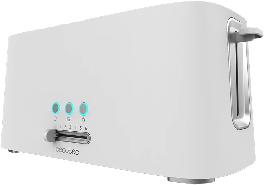 Toaster Cecotec 1630W 4 toast white stainless steel 6 levels grilling