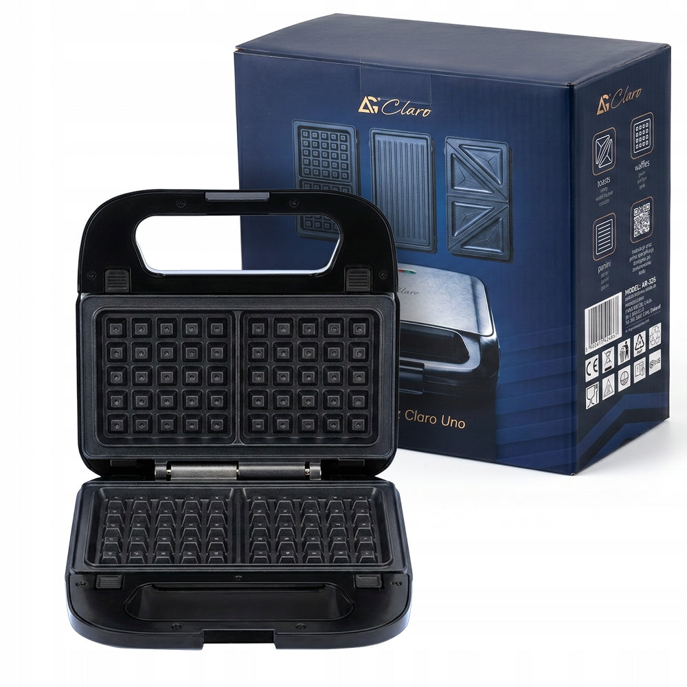 Toaster Claro Uno 1000W 3in1 Toaster Waffle Iron Sandwiches Panini