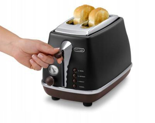 Toaster DELONGHI Icona Vintage CTOV2103.BK Black Dominant color black