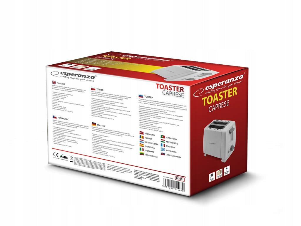 Toaster Esperanza Caprese EKT001 (600W; white) Brand Esperanza