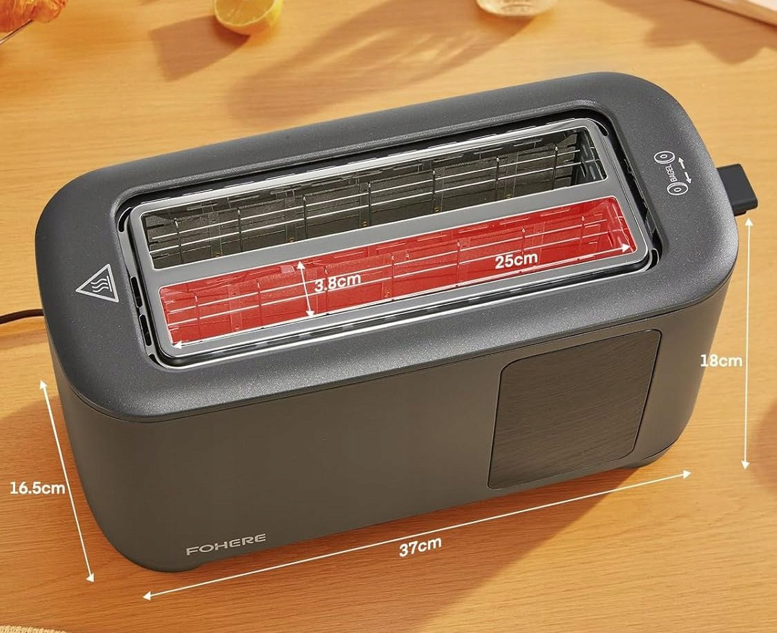 Toaster FOHERE TA7009C-GS 4 slices TOUCH 1400W PREMIUM TRAY GRATE LARGE! Power rating 1400 W