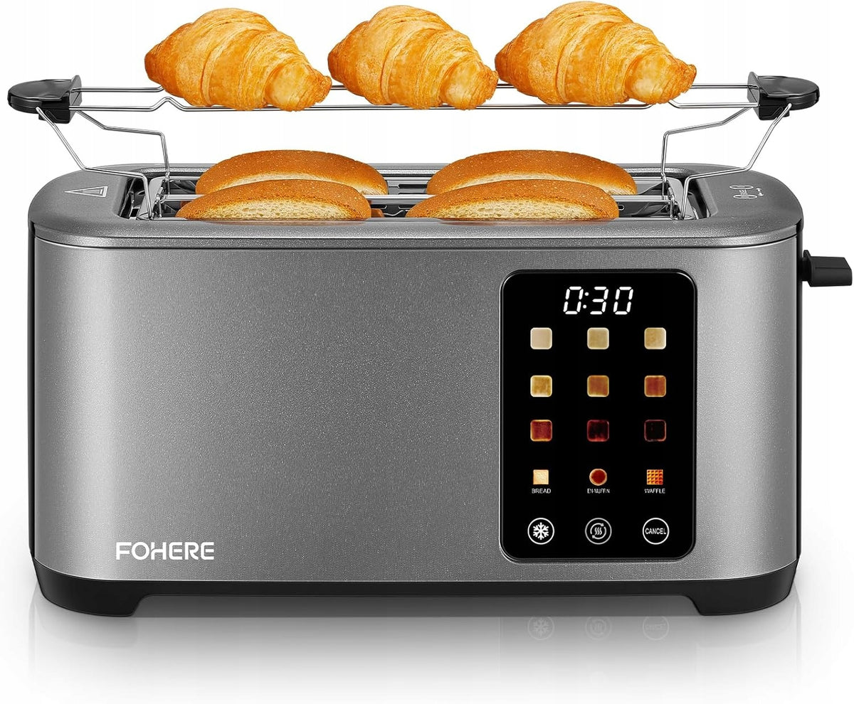 Toaster FOHERE TA7009C-GS 4 slices TOUCH 1400W PREMIUM TRAY GRATE LARGE!