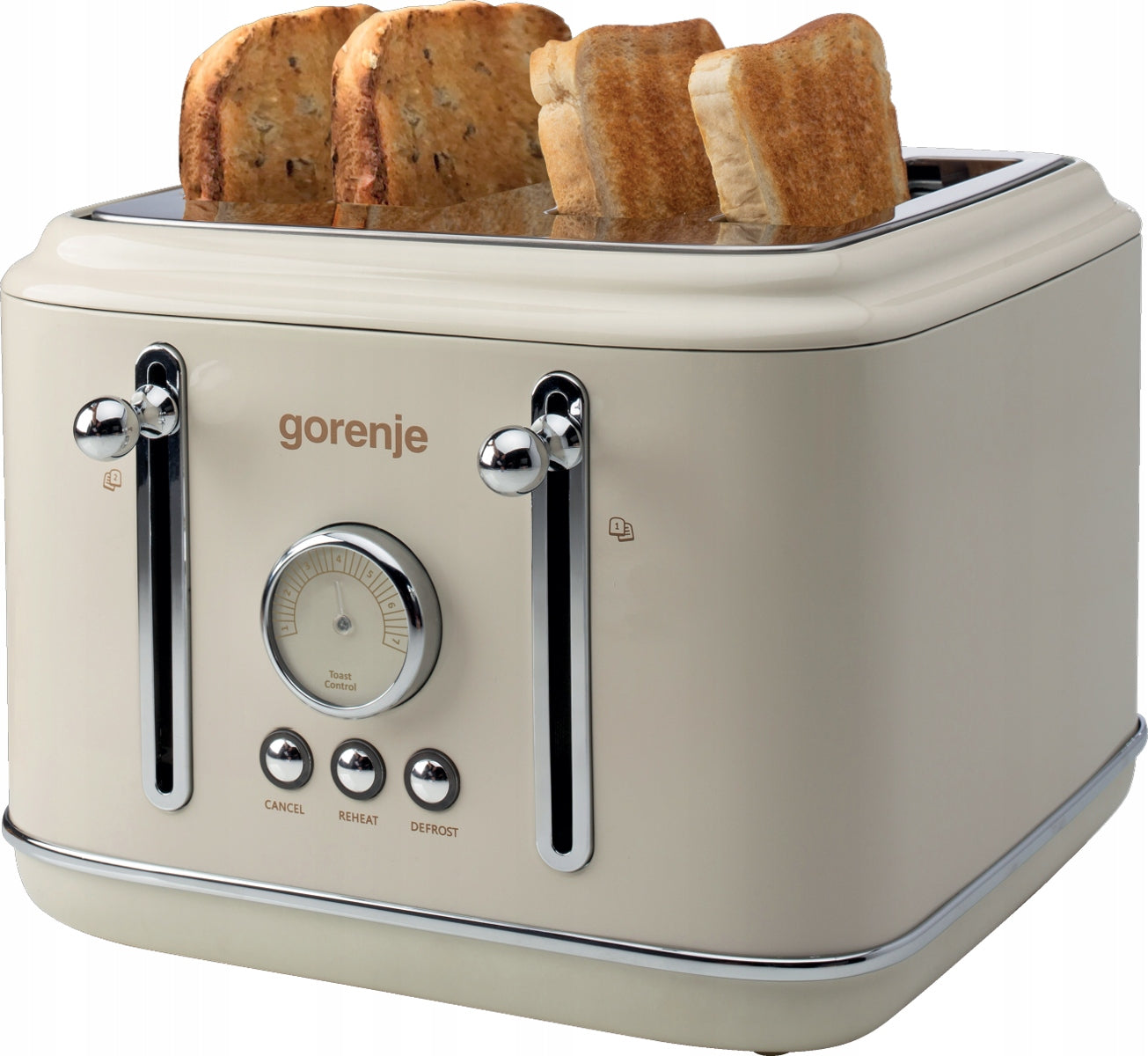 Toaster GORENJE T2300CLIN 2300W 7 levels 4 toast Ivory Defrosting Manufacturer code T2300CLIN