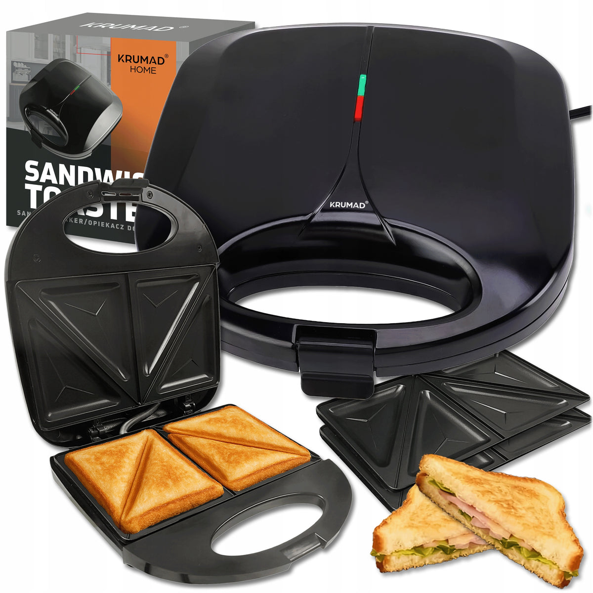 Toaster KRUMAD TOASTER OVEN FOR TOAST SANDWICHES KRUMAD black 1000 W