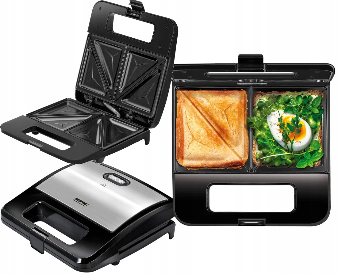 Toaster MPM MOP-48M black 750W 4 triangular sandwich toaster
