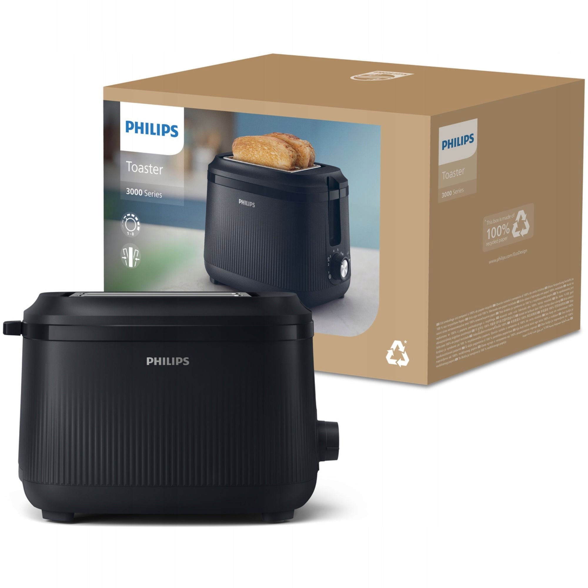 Toaster Philips Series 3000 HD2511/90 830W Crispy Toast Defrosting