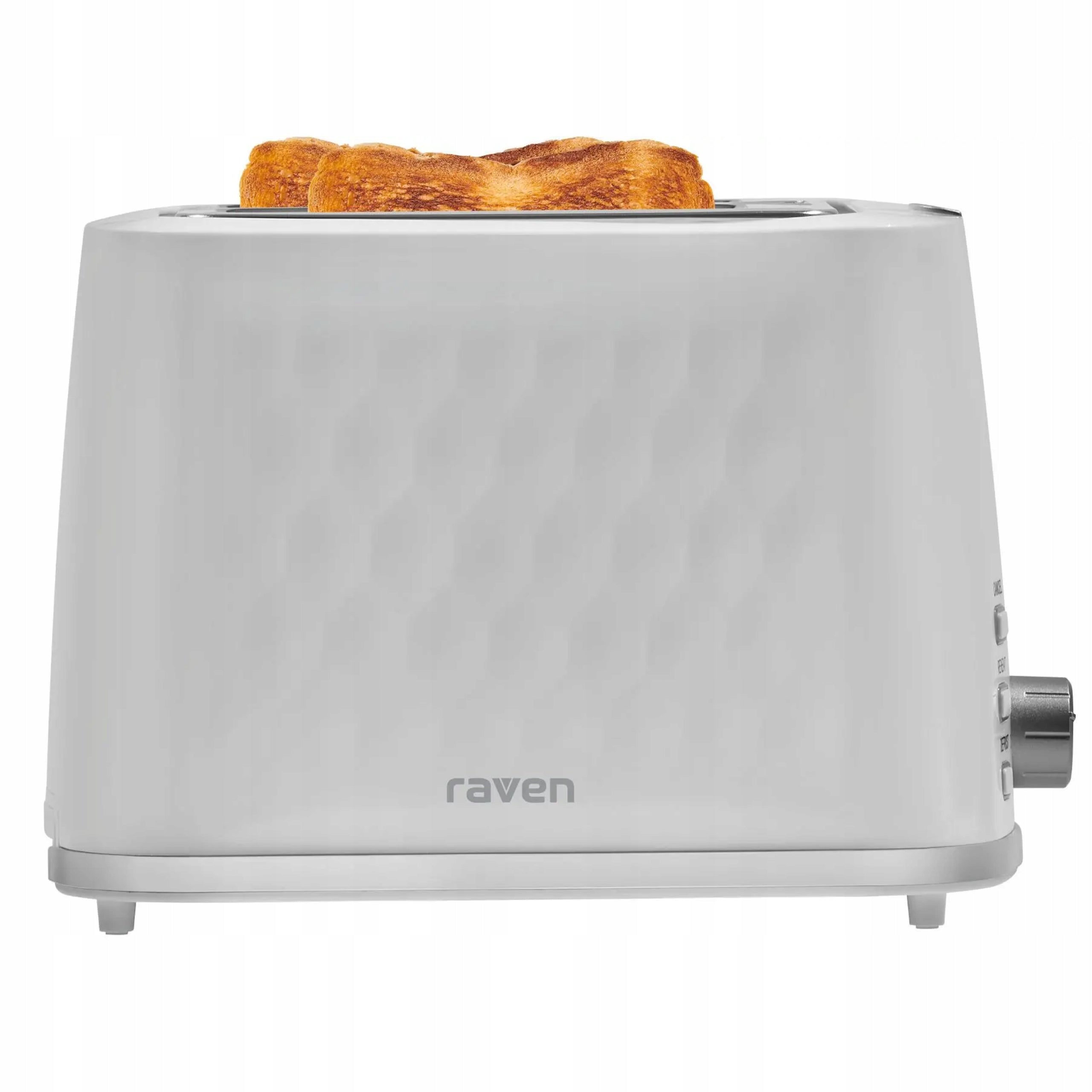 Toaster RAVEN ET008B 2 toast 7-stage power adjustment 900W White