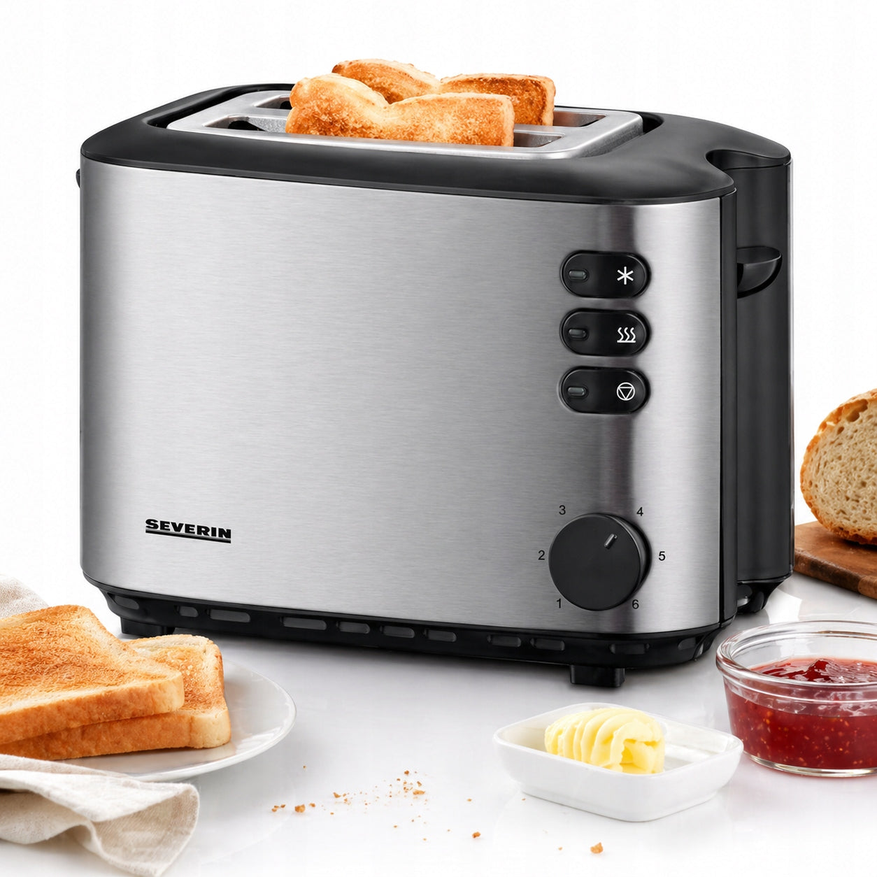 Toaster SEVERIN AT 2514 silver/grey 850W stainless steel