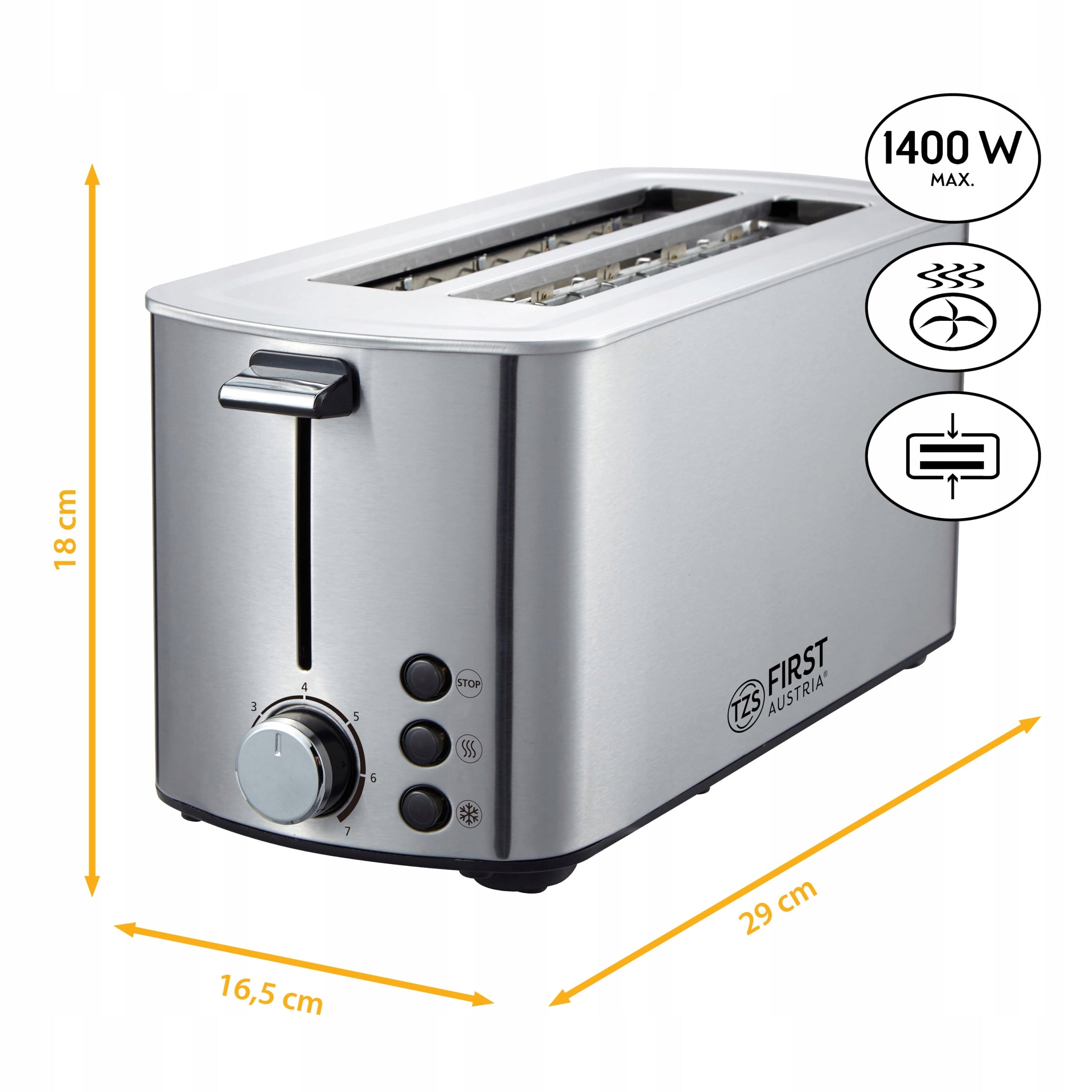Toaster Sandwich Toaster TZS First Austria Large 7 Degrees Working 1400W Packaging status original