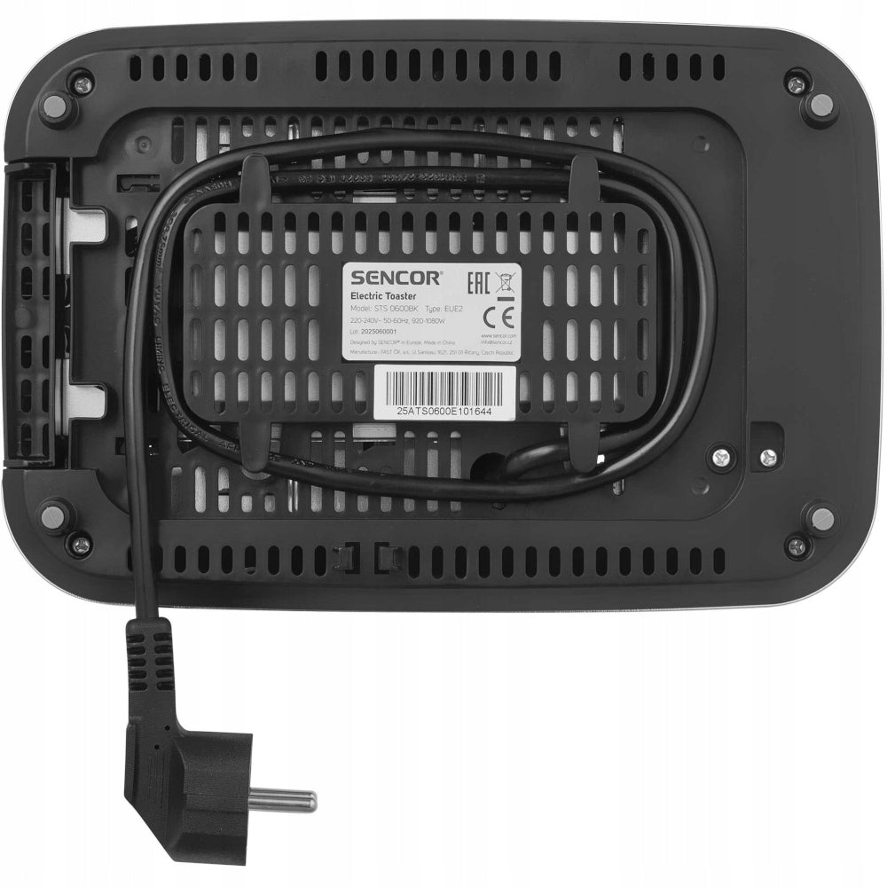 Toaster Sencor STS 0600BK LED Display 2 Toast Black 1080W Defrosting EAN (GTIN) 8590669383108
