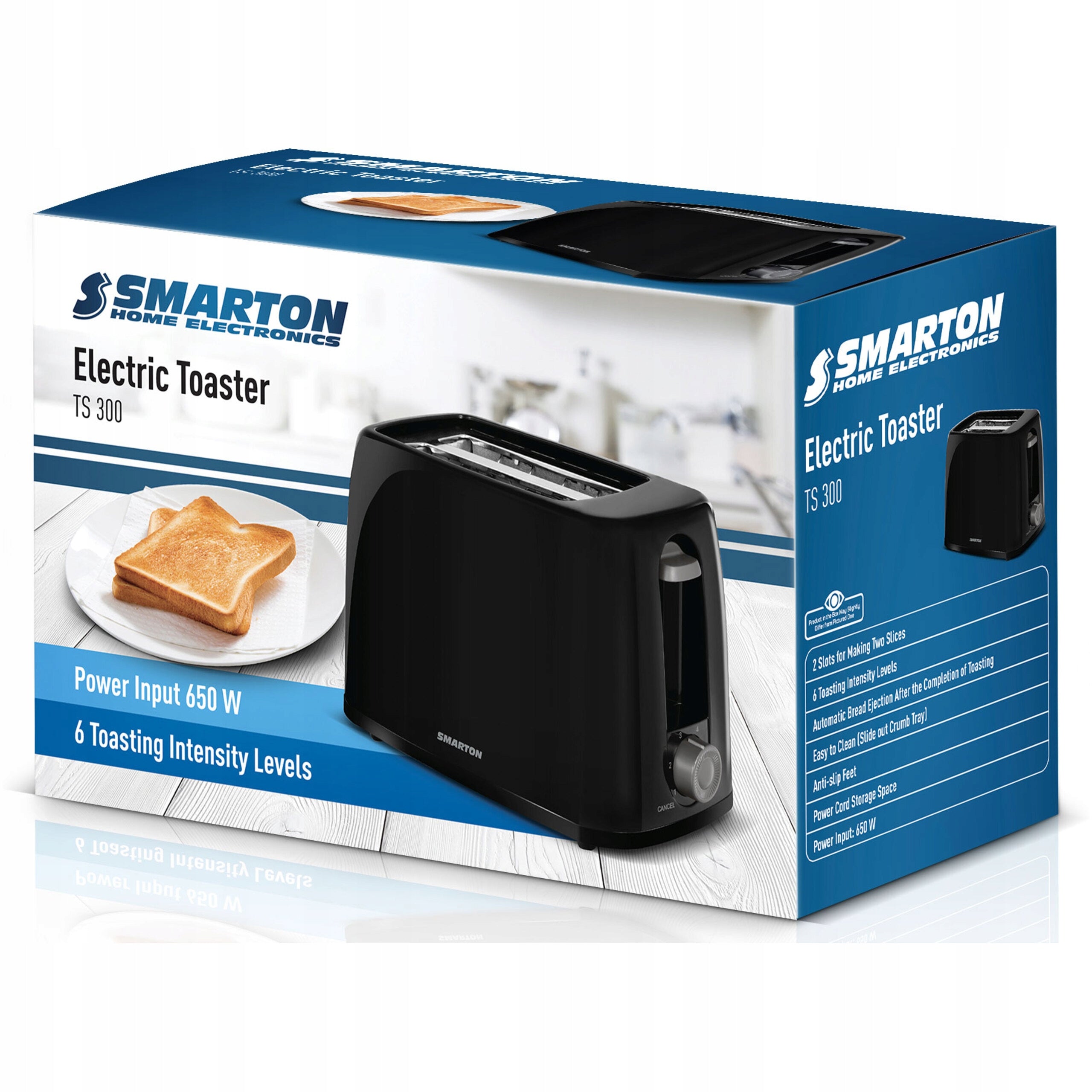 Toaster Smarton TS 300 POWER 650W Black 2 SANDWICHES 6 DEGREES Power rating 650 W