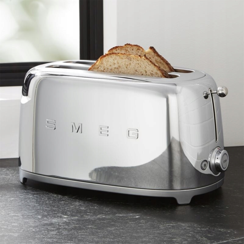 Toaster Smeg TSF02SSEU 4 slices silver/grey 1500 W - FROM HAND Brand Smeg