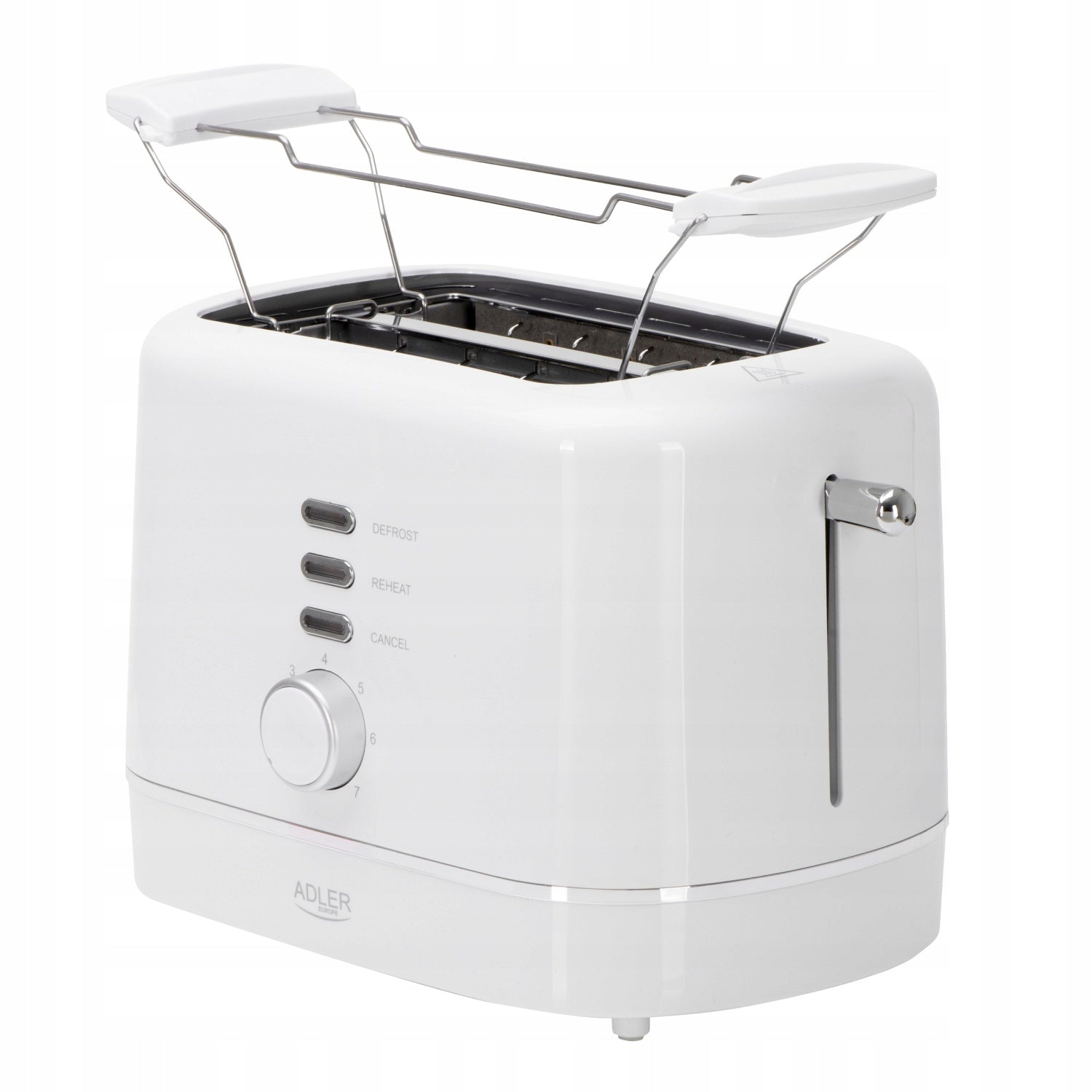 Toaster White Adler 850W 7 Levels Toasting Defrosting Grate for Rolls