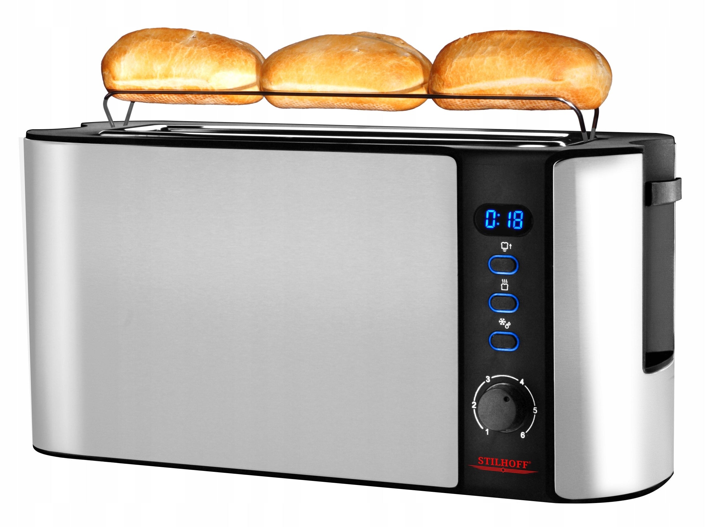 Toaster sandwich toaster STILHOFF with countdown wide large silver Brand STILHOFF