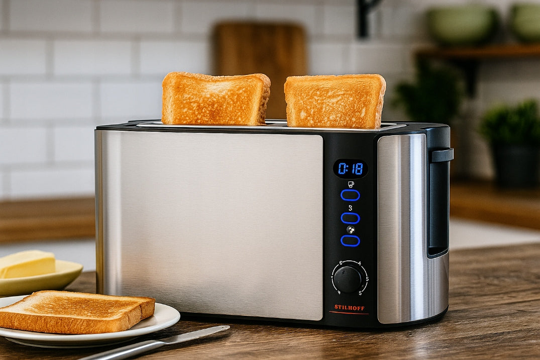 Toaster sandwich toaster STILHOFF with countdown wide large silver Power rating 1000 W