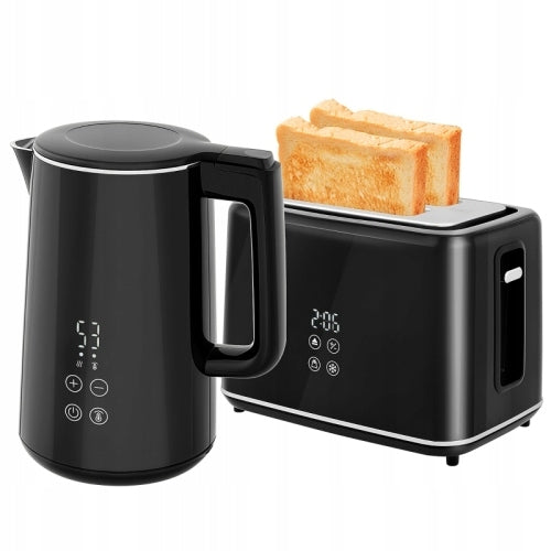 Toaster set, kettle 1,5 L, black