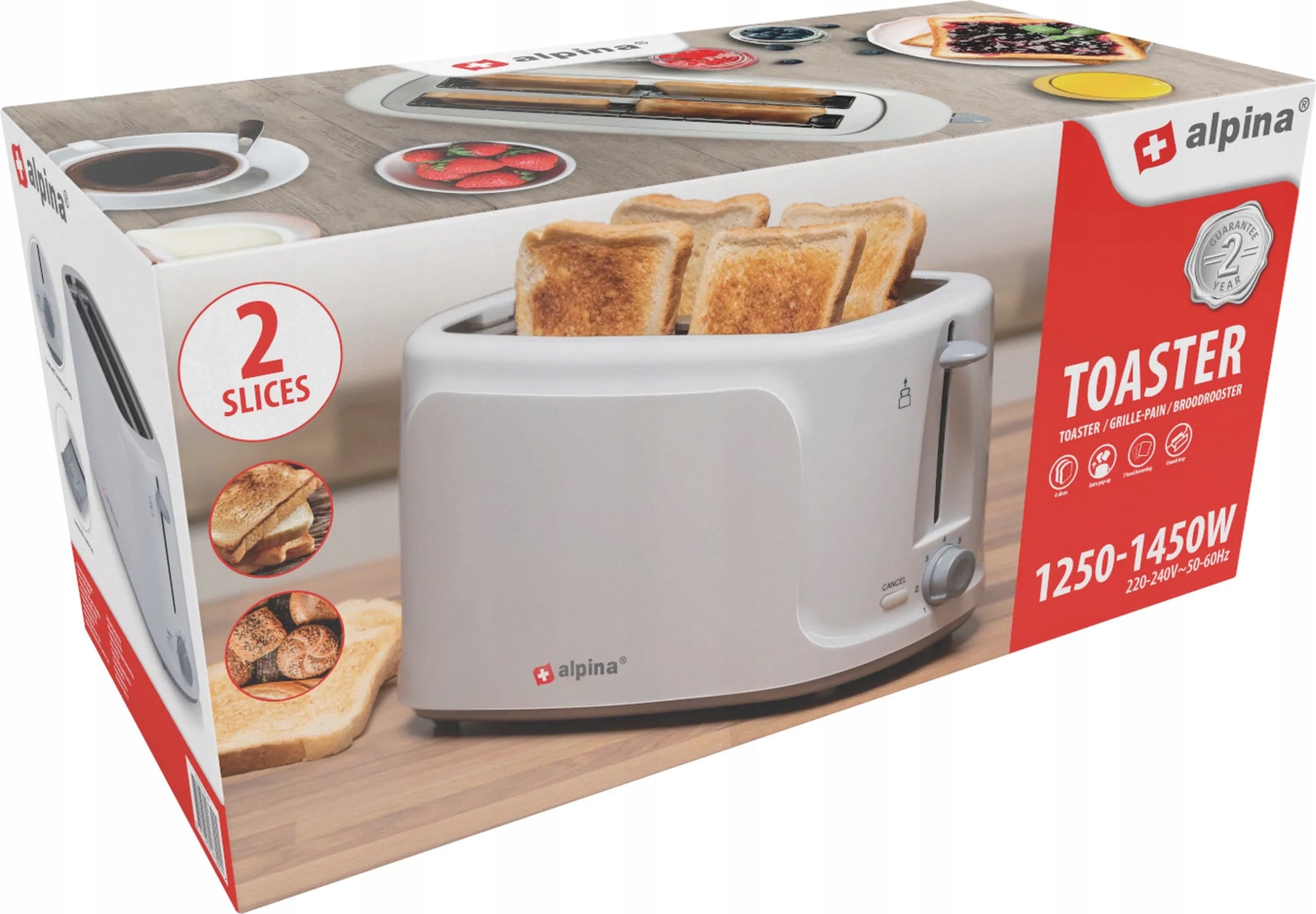 Toaster toaster oven for 4 toast white 1450W Packaging status original