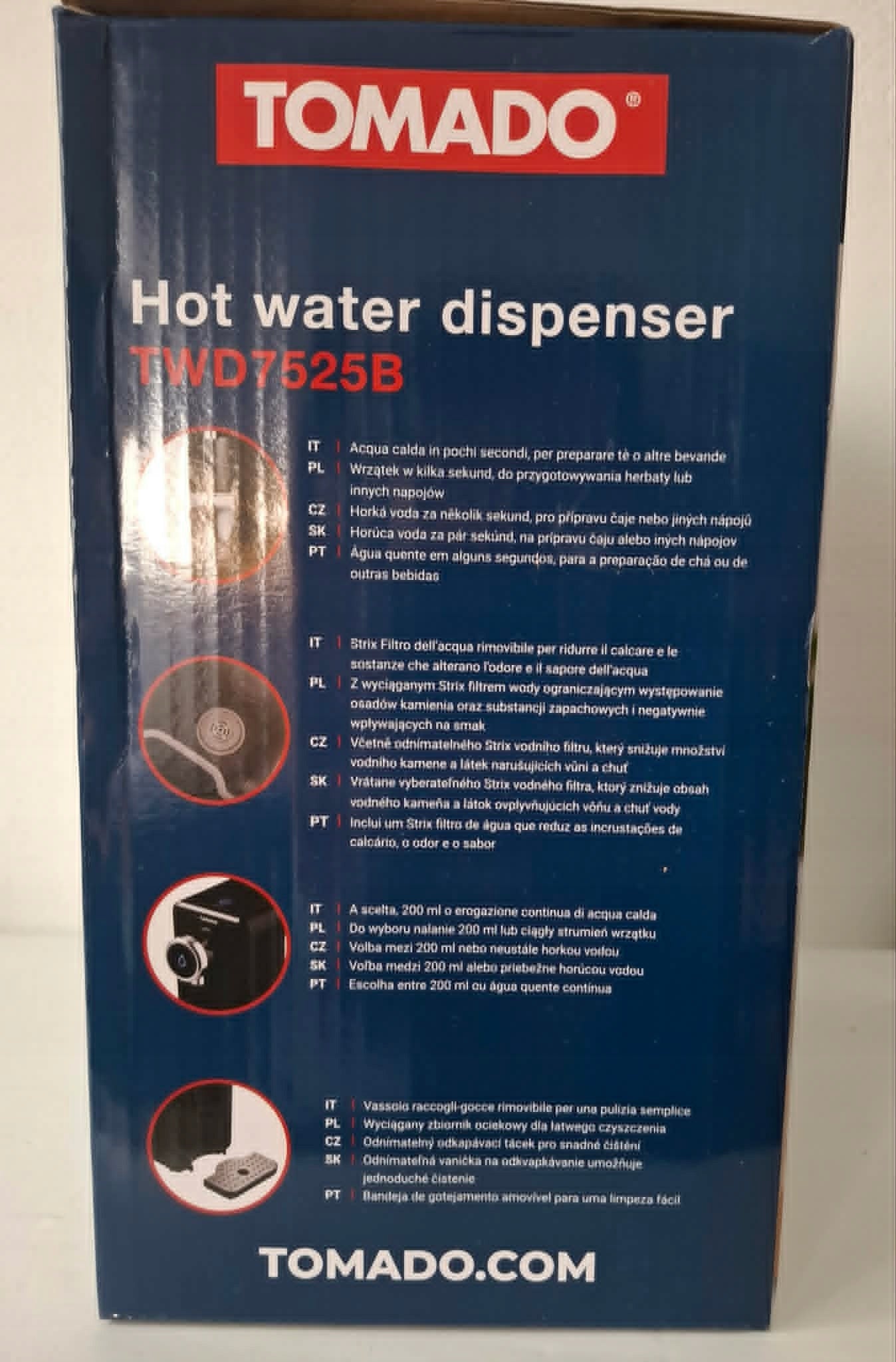 Tomado Superior TWD7525B Hot Water Maker – Black (2,5L, 2600W) Manufacturer code TWD7525B