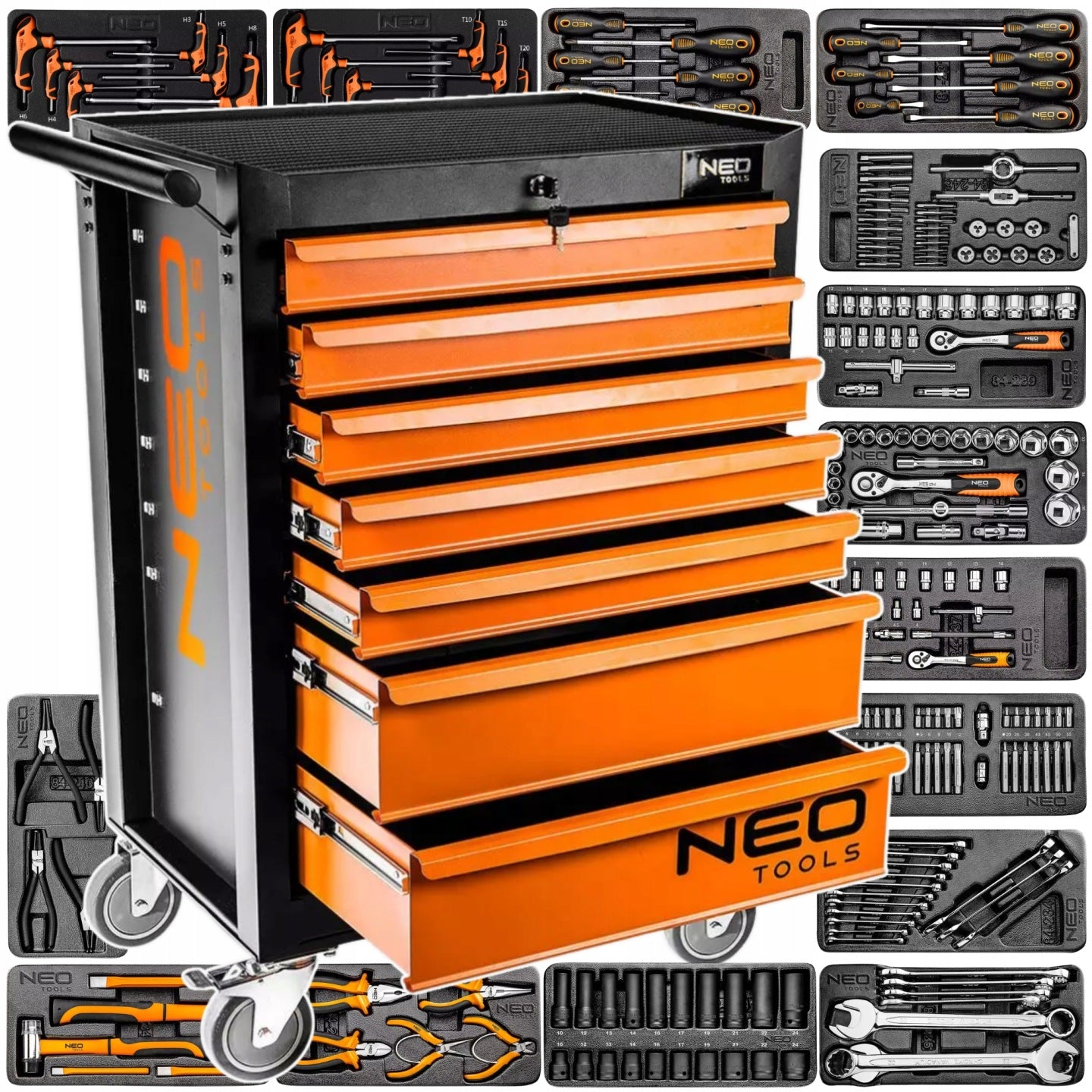 Tool Cabinet Tool Cart with Equipment 221 el. 7 NEO Drawers
