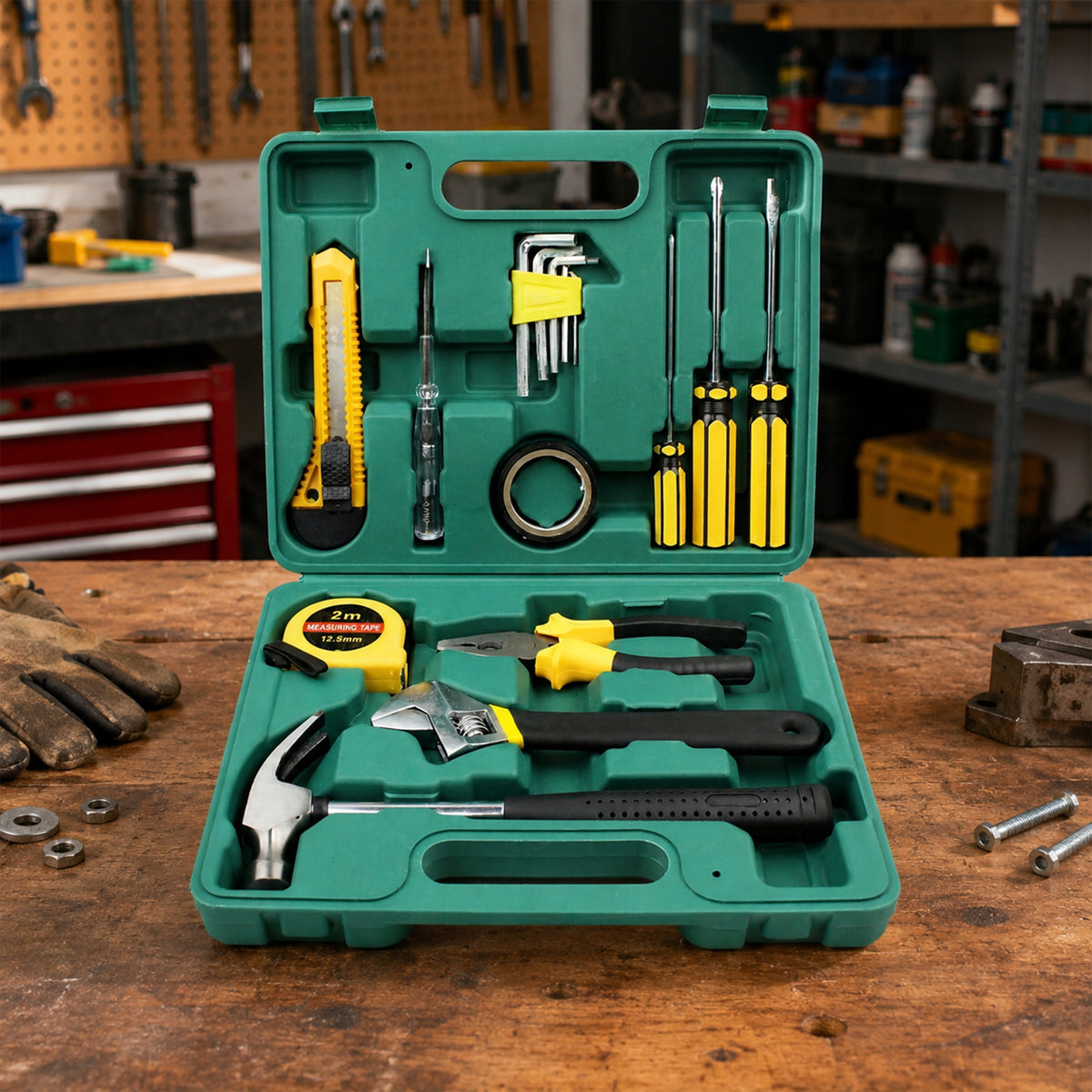 Tool Set 16 Elements Home Complete Screwdrivers Hammer Suitcase Manufacturer code 15794