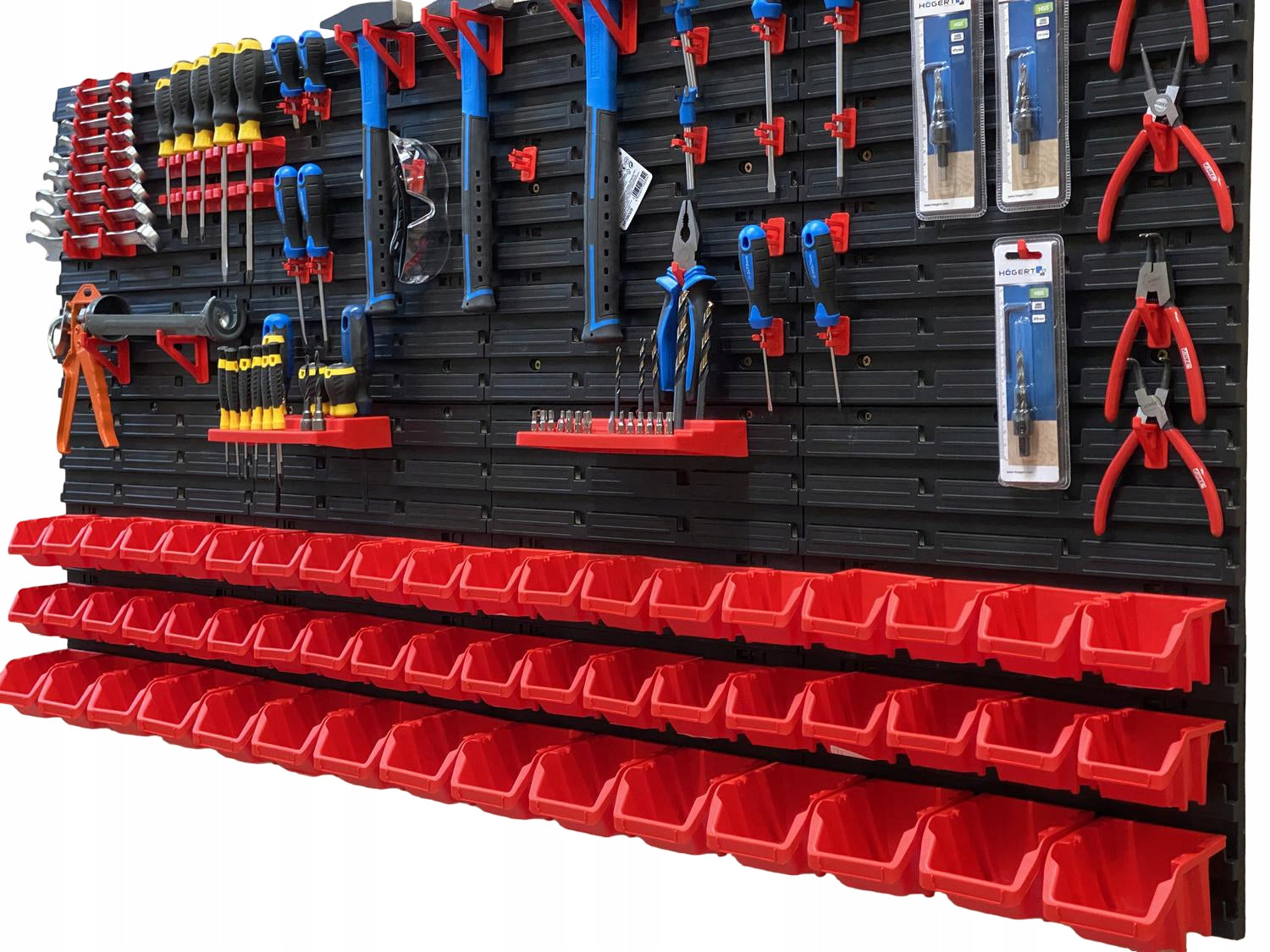 Tool board 154,7×78 cm for garage workshop + stickers | 53 cuvettes Product height 78 cm