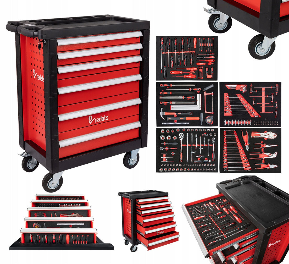 Tool cabinet REDATS workshop trolley with equipment 196el 6 drawers