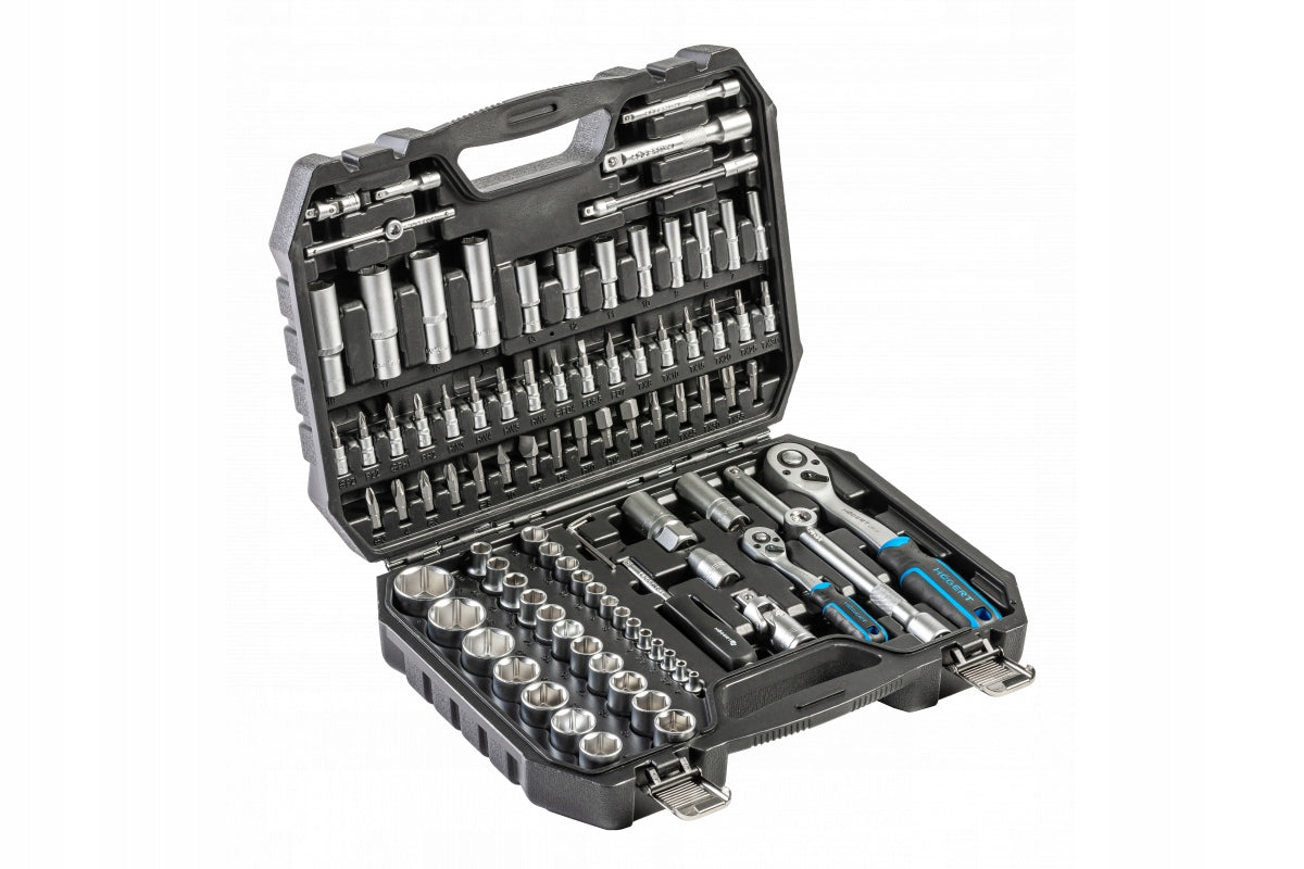 Tool set 95 elements, CrV, ratchets 72T CrMo, Hoegert Technik