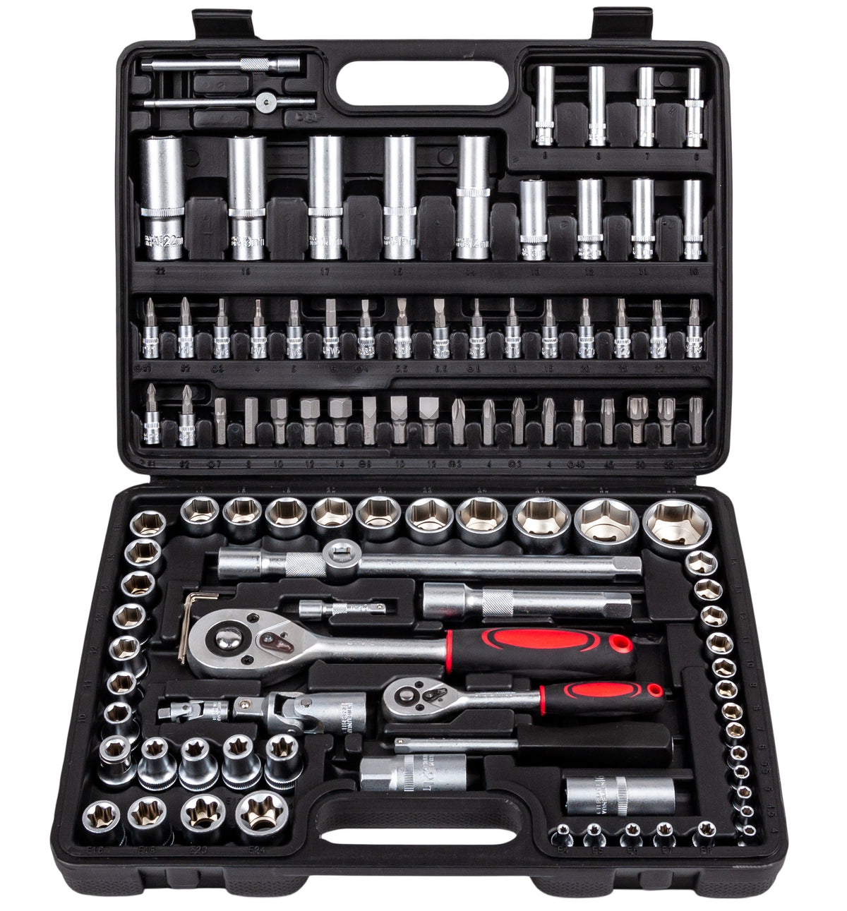 Tool set Mastiff 108 el. CRV chrome vanadium steel socket wrenches