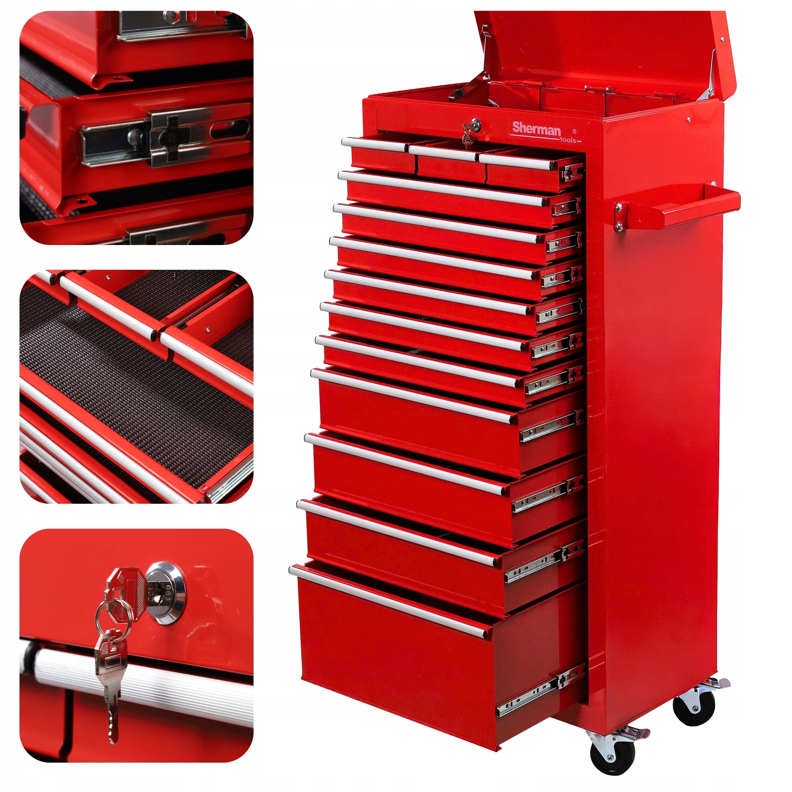 Tool trolley metal workshop cabinet for tools 13 DRAWERS
