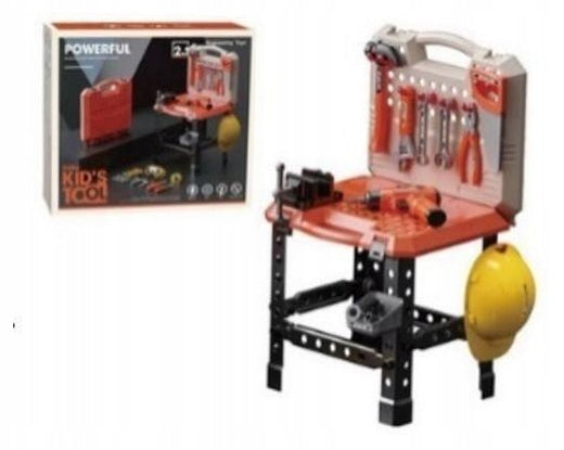 Tool workshop in a suitcase with a drill